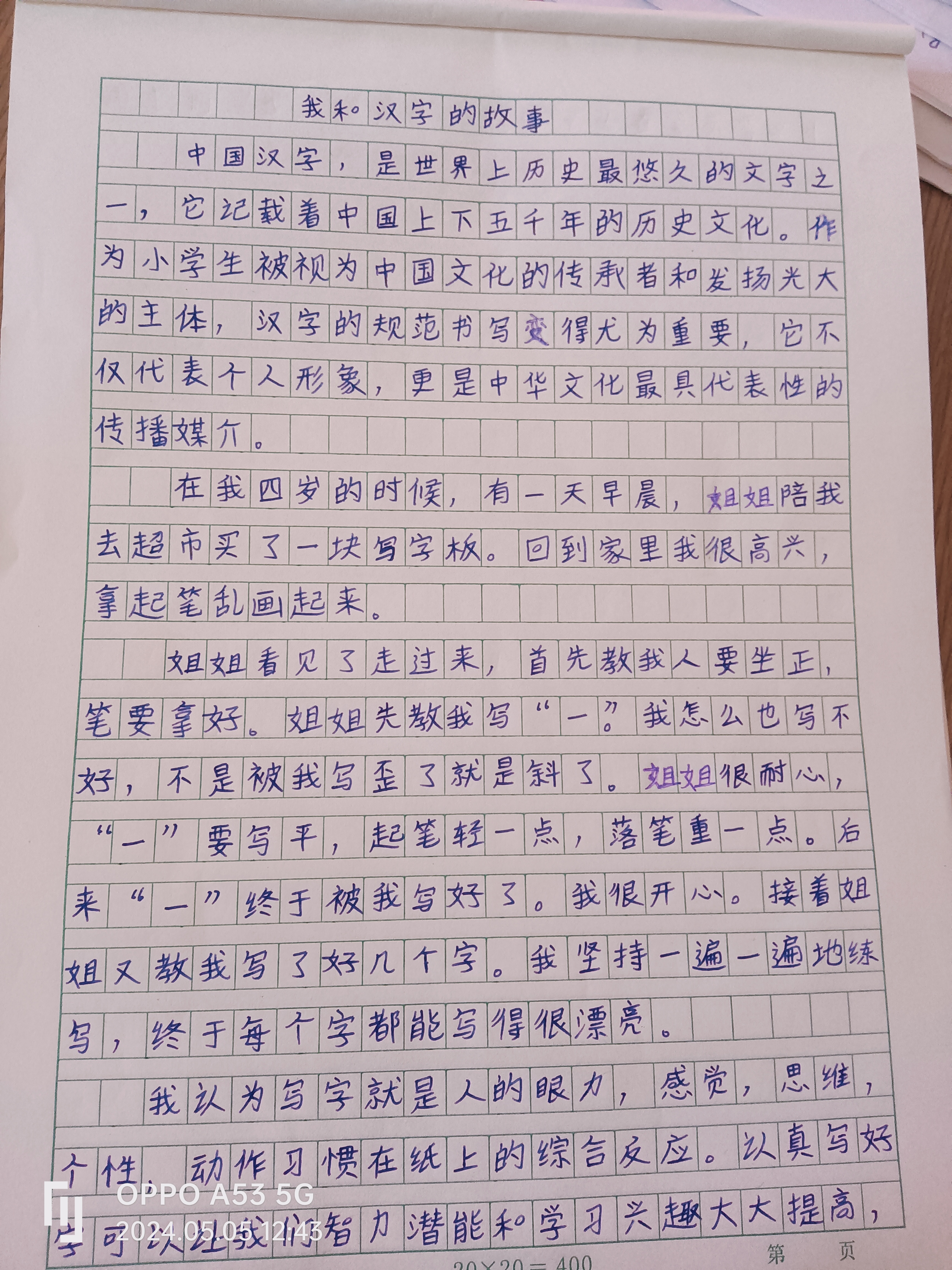 我和汉字的故事450字图片