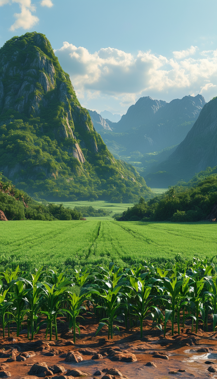 山脚下有一大片绿油油的包谷苗#三农#农民