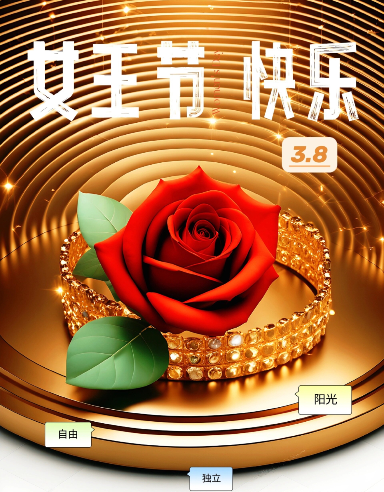 女王节,祝全天下女人永远年轻美丽,年年18岁!