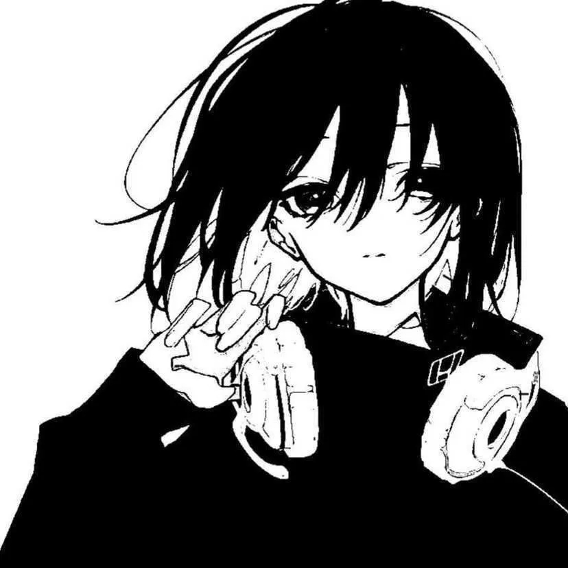 动漫女头丨伤感黑白女头