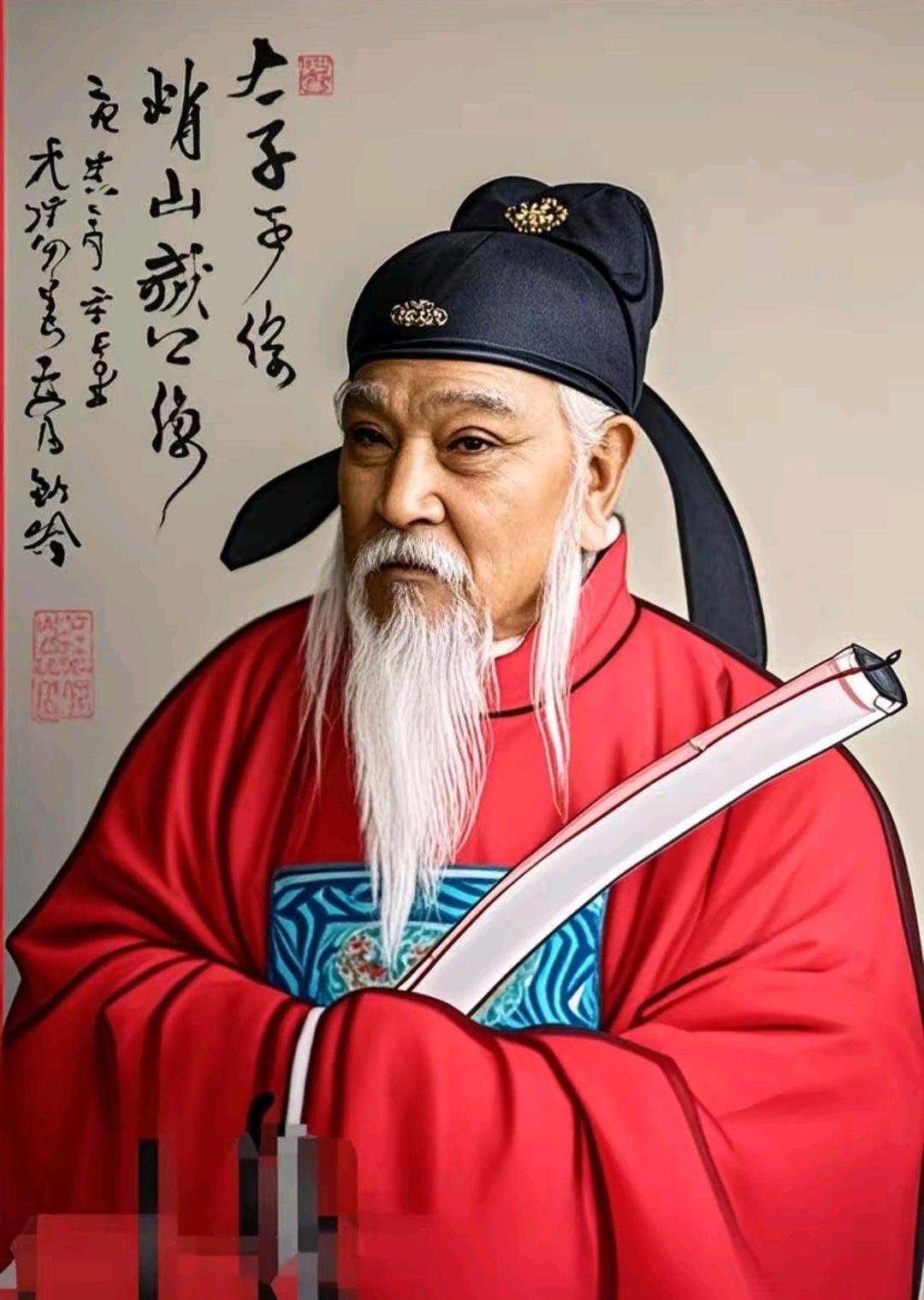 我用al 我峭山公画标准相#黄姓先祖黄哨山