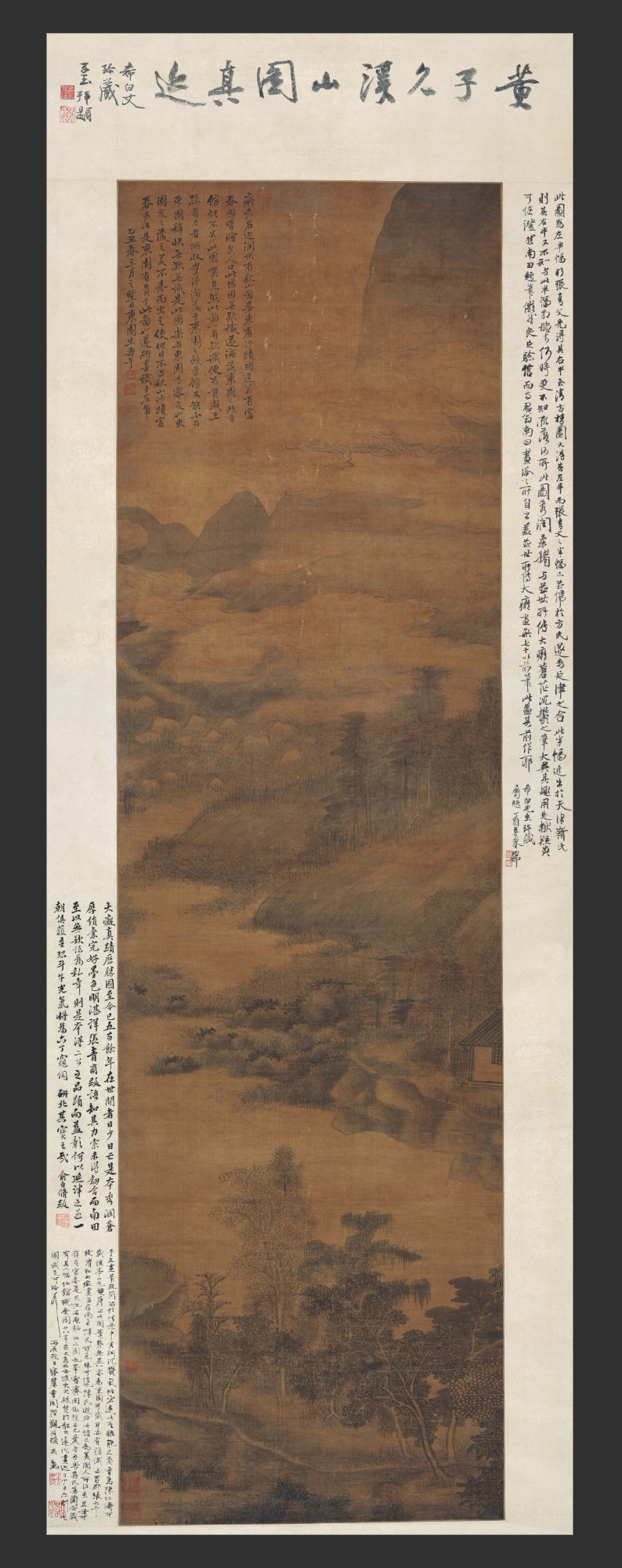 黄公望《溪山图轴》 绢本设色  161.
