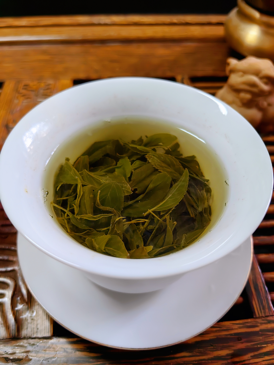 老同学送的连翘茶,第一次喝.