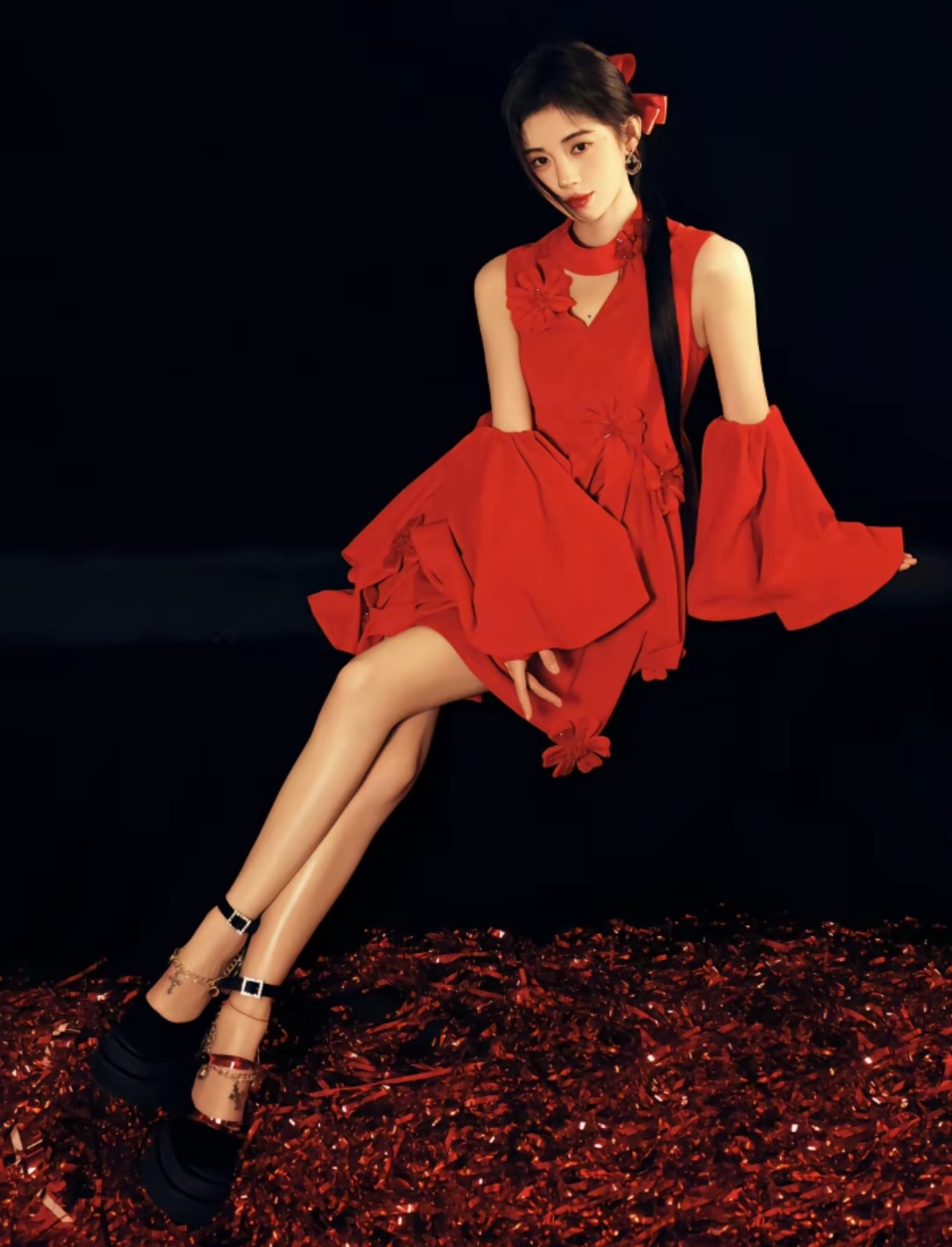 鞠婧祎的大长腿! 今晚的约会,就要这么美美哒!