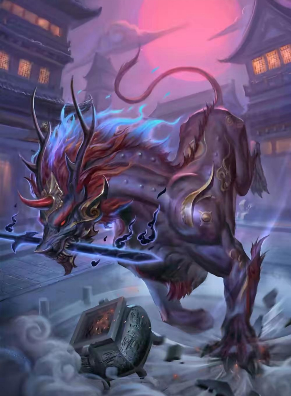 睚眦母亲为豺狼, 凶狠嗜杀最残暴. 性格好斗胸狭隘, 龙生九子它凶暴.