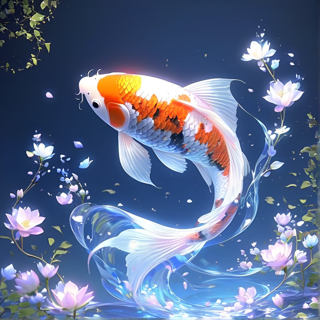 好运锦鲤头像 锦鲤宛如璀璨星辰