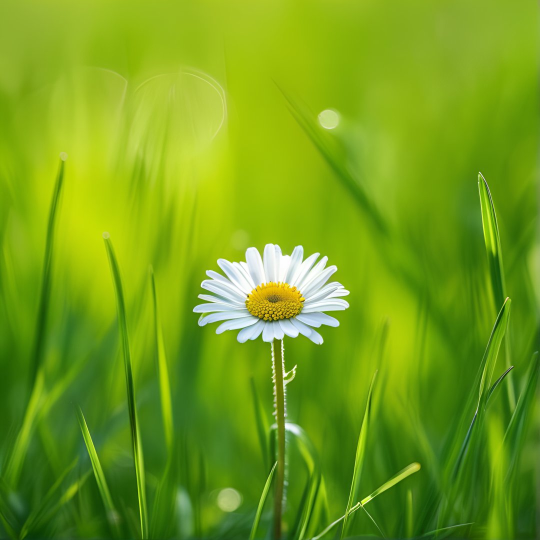 治愈系小雏菊 在绿意盎然里,小雏菊独自盛开