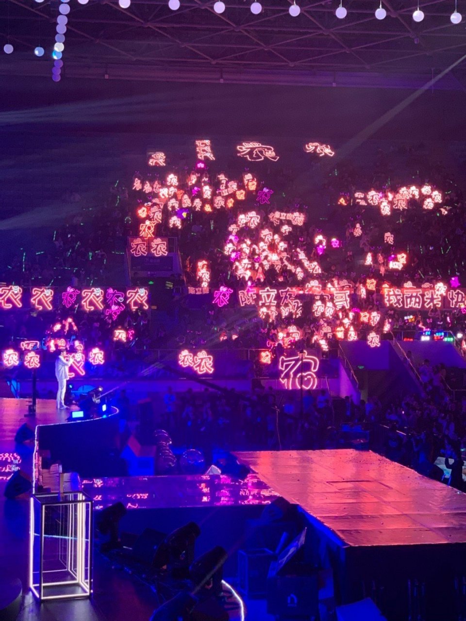 遇见美好# 陈立农灯牌合集[爱你]成片的桃浦粉海好美!