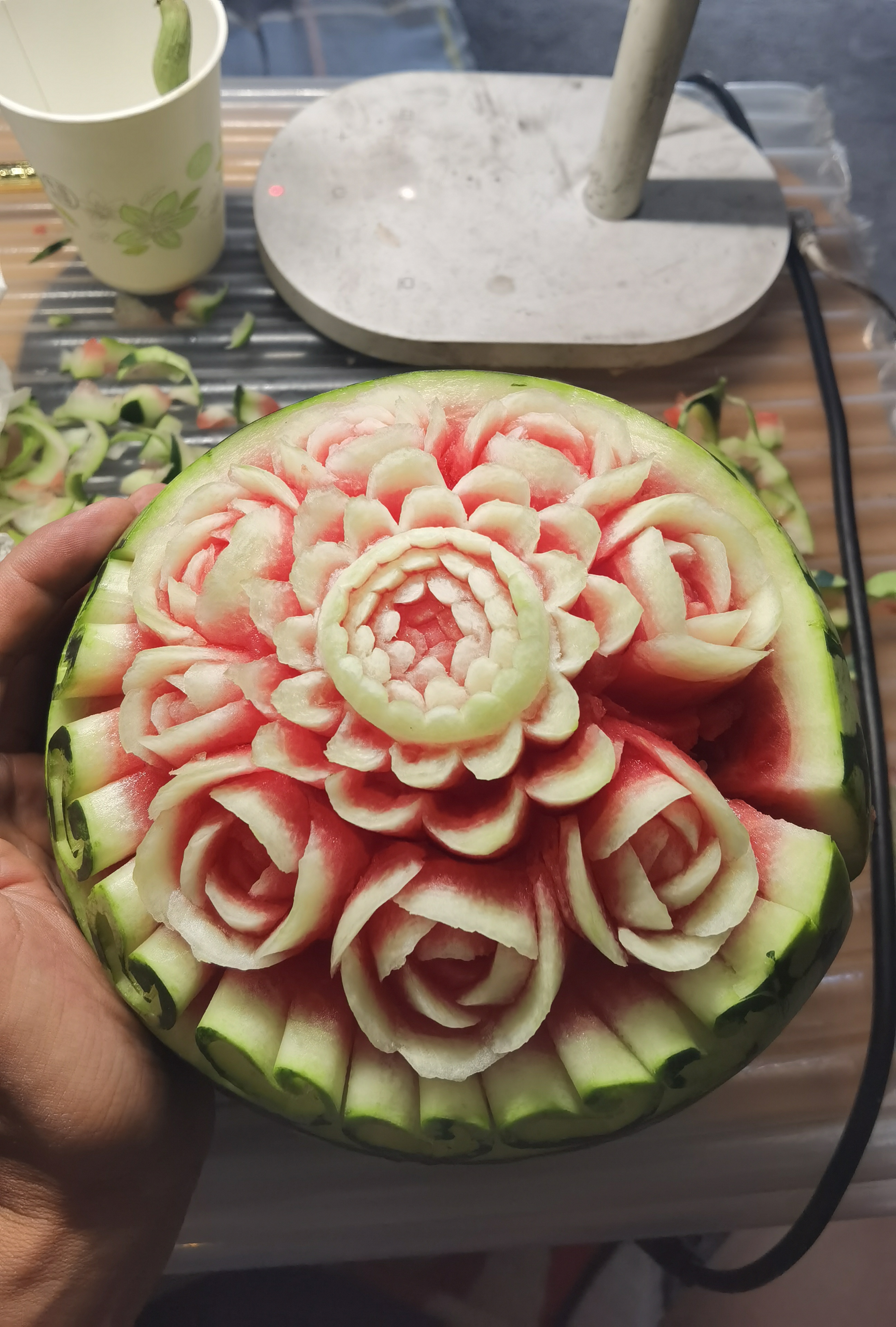 雕刻西瓜玫瑰花
