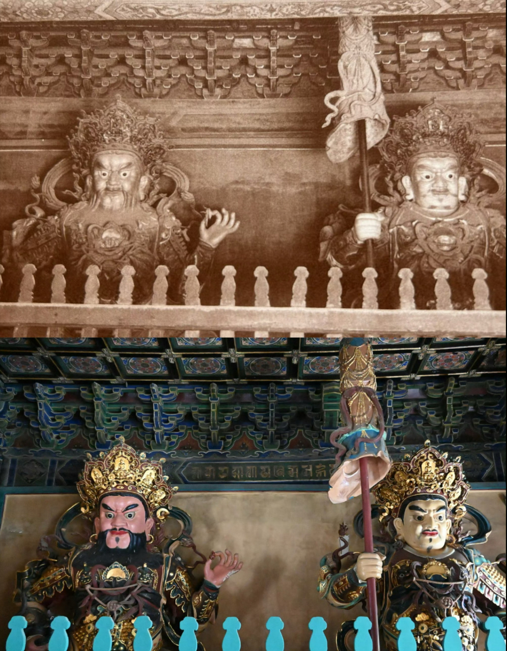 雍和宫天王殿四大天王,通过对比民国拍摄的老照片,可见是原物.