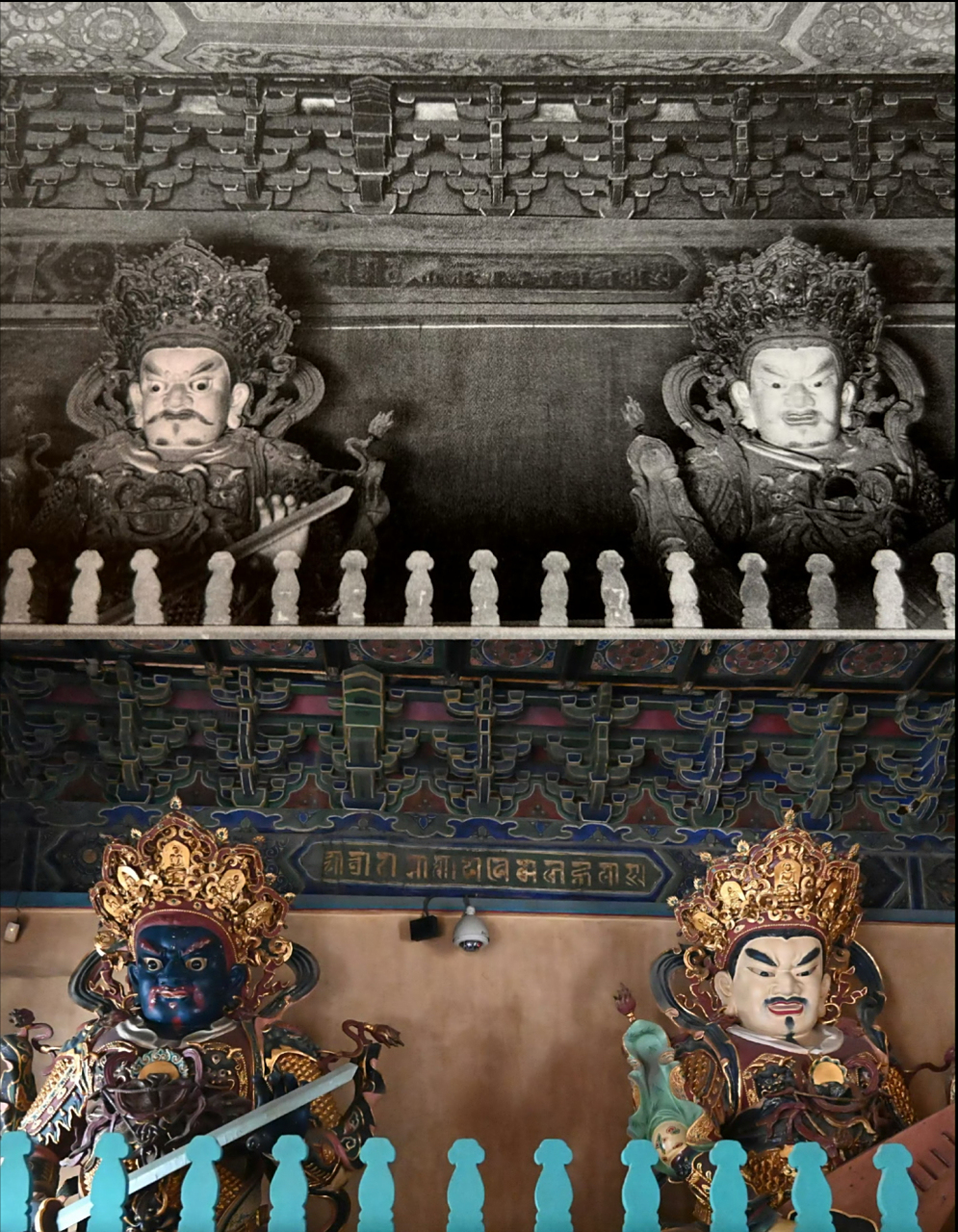 雍和宫天王殿四大天王,通过对比民国拍摄的老照片,可见是原物.