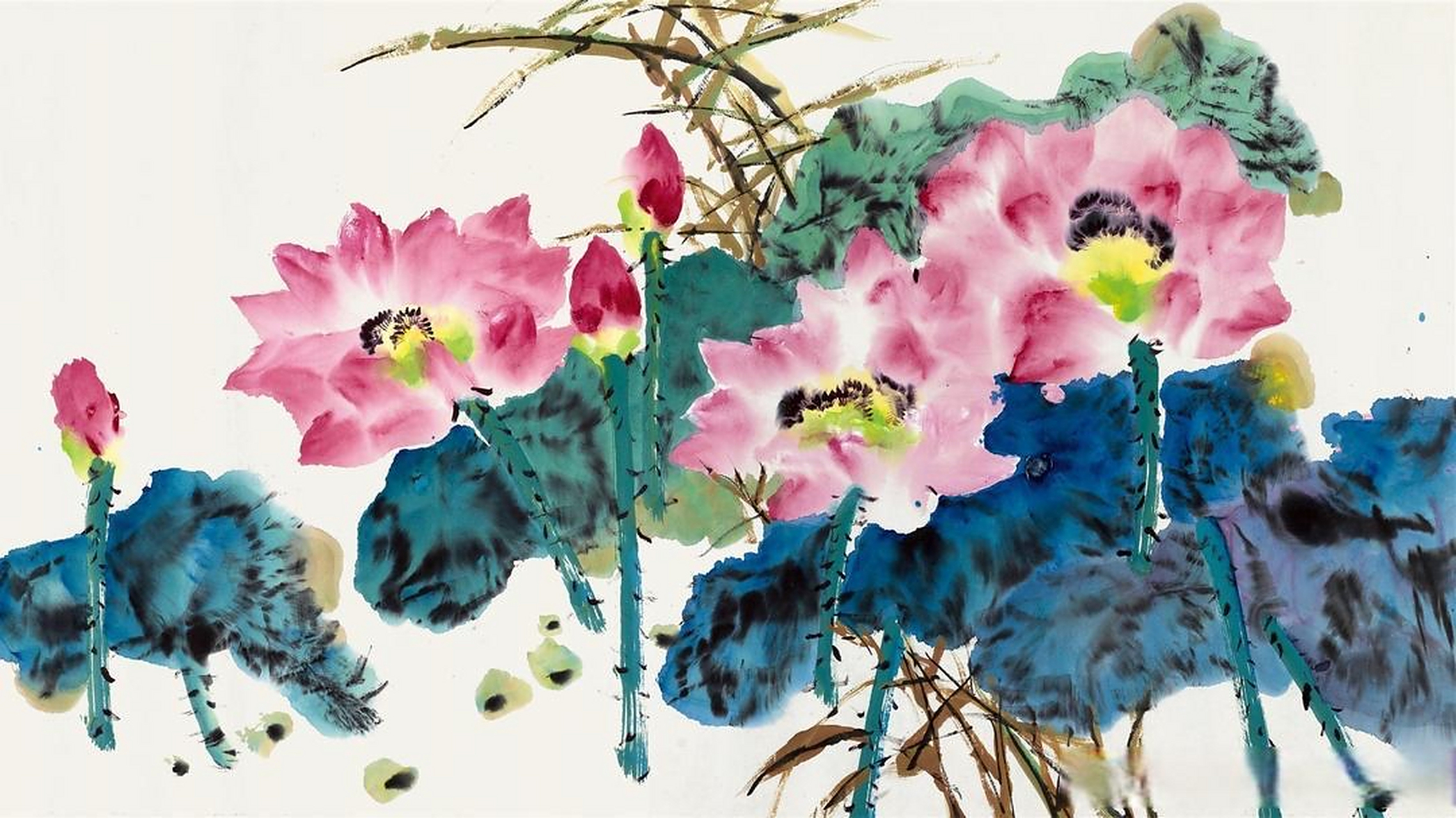 画家郭怡孮笔下的荷花 #每日打卡# #艺术# #国画