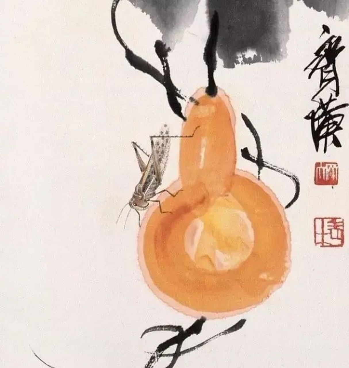 百度秋冬打卡挑战赛#齐白石的草虫蚂蚱,栩栩如生,活灵活现#金秋图文