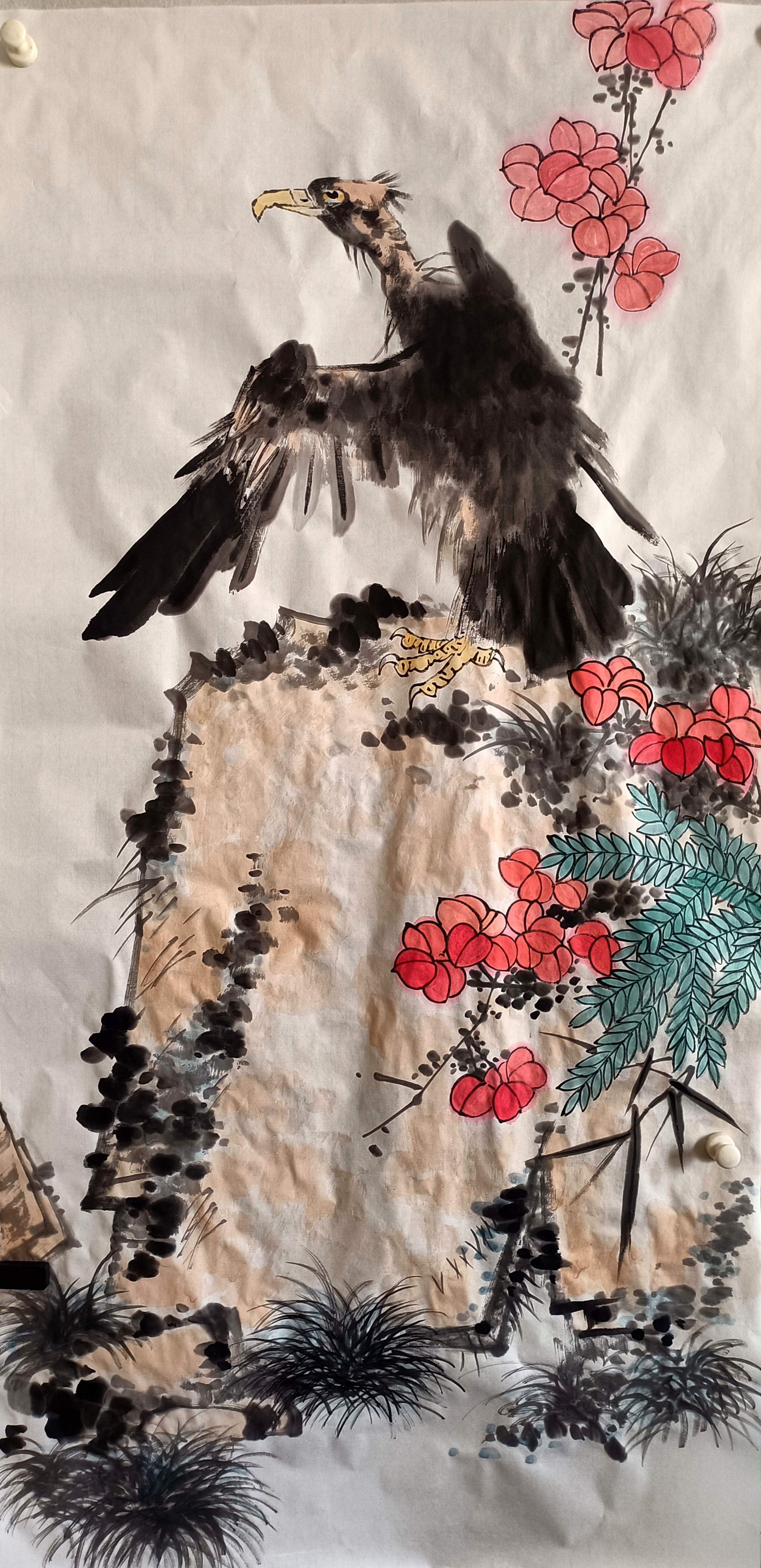 画家王永红国画作品,临摹潘天寿作品#高仿名家书画# #书画定制# #国画