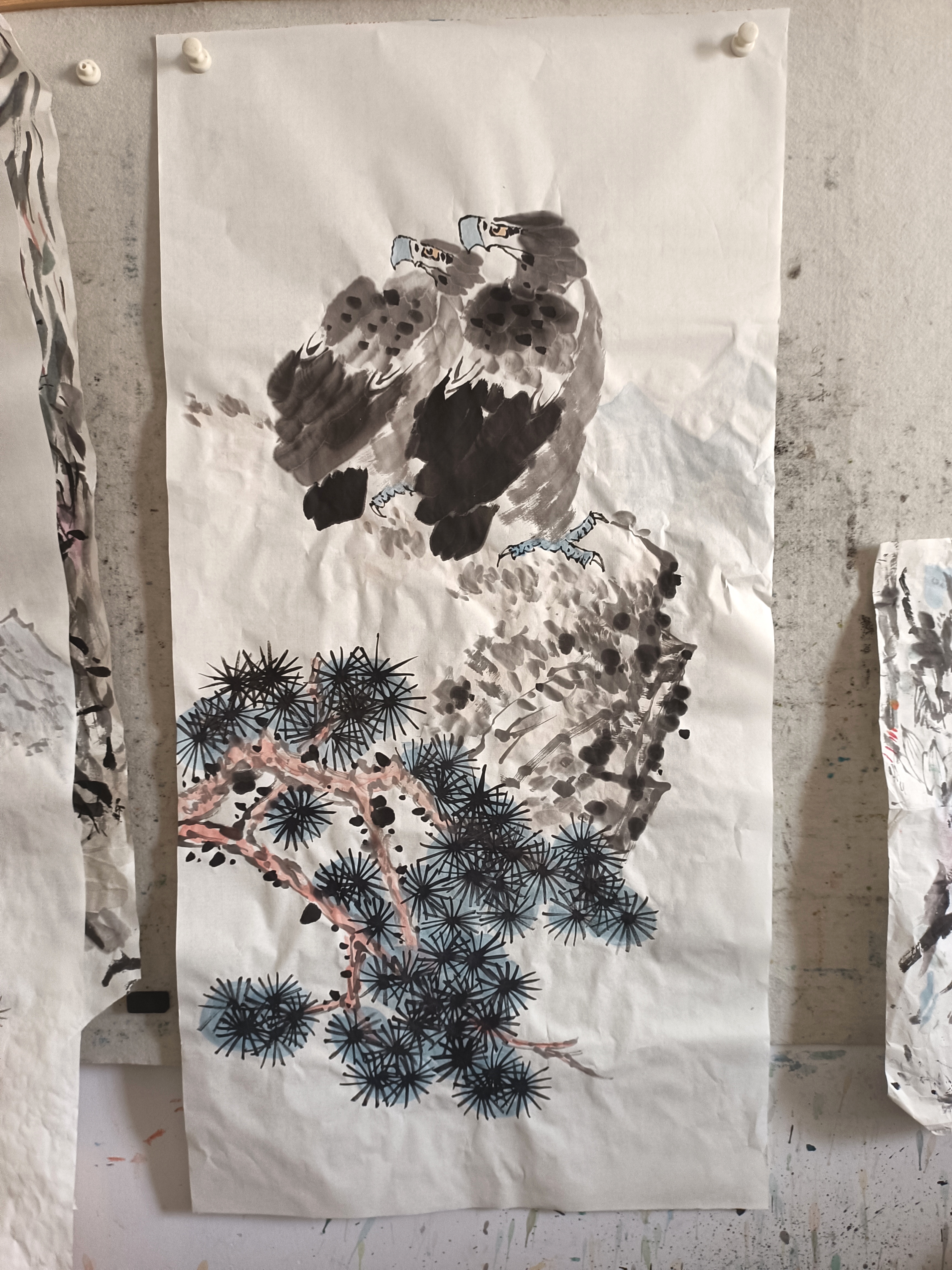 画家王永红国画作品,临摹李苦禅作品,  #高仿名家书画# #国画花鸟