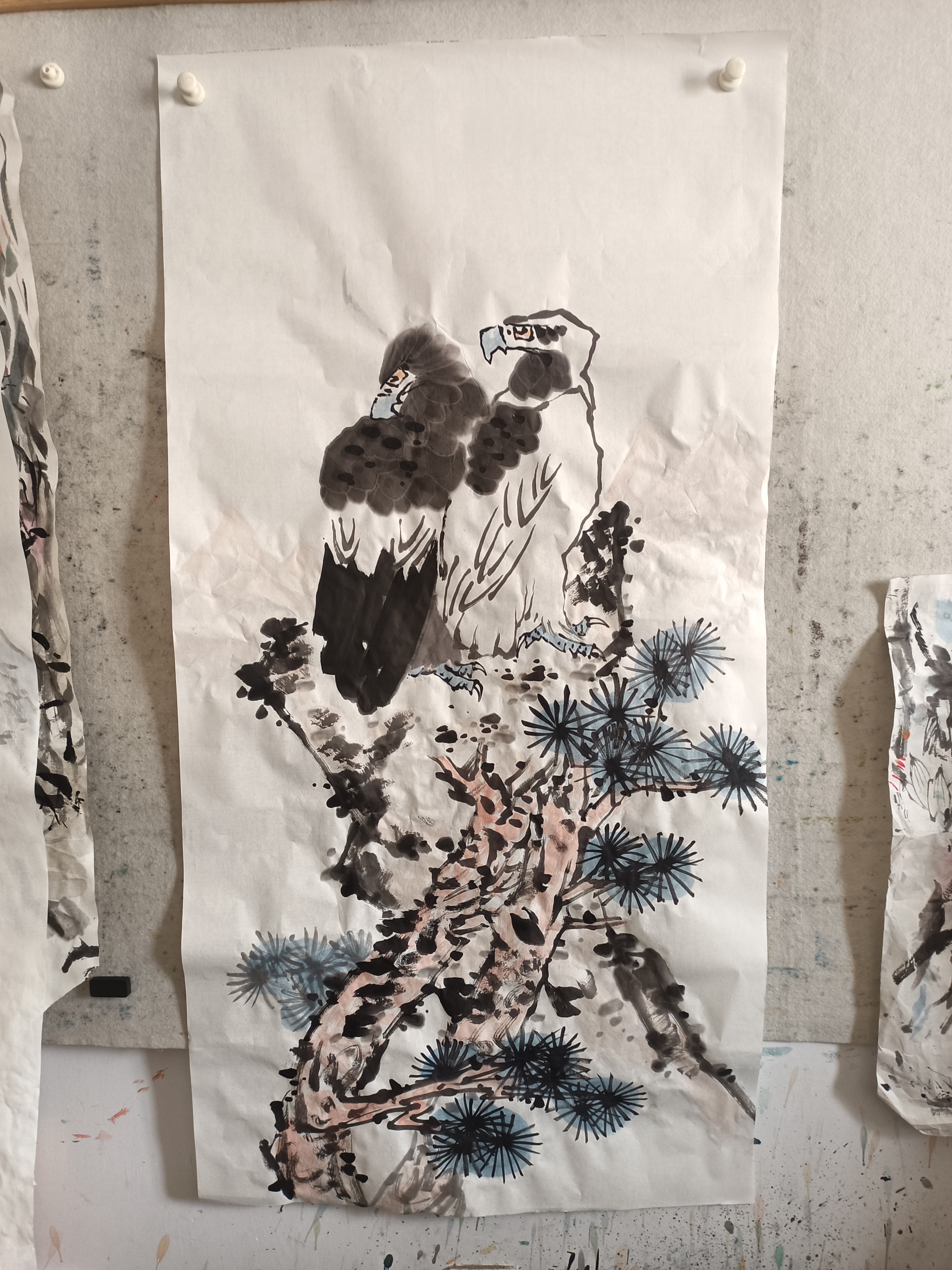 画家王永红国画作品,临摹李苦禅作品,  #高仿名家书画# #国画花鸟