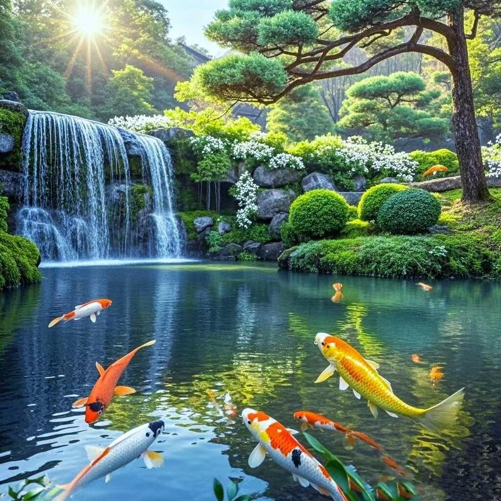 微风轻拂,涟漪轻荡,我与鱼儿共舞于光影间.#2025跨年晚会