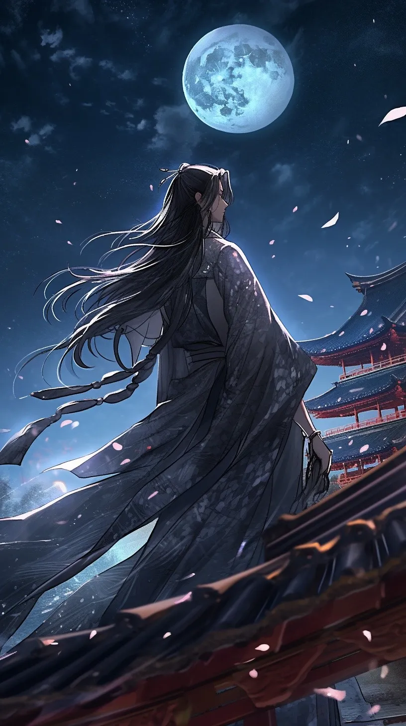 卡通侠骨柔情,独行剑客,在风中舞动,明月下,与江湖对话.