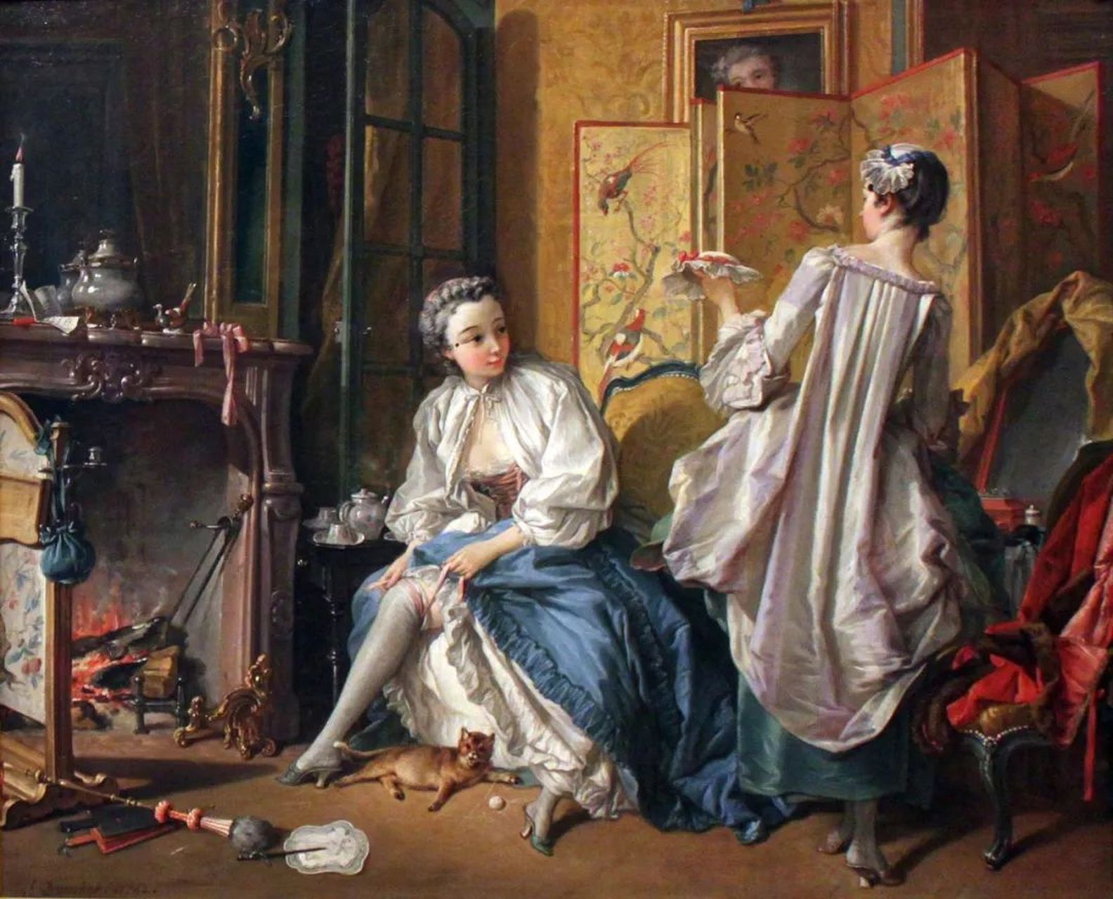 弗朗索瓦·布歇《梳妆(la toilette,布面油画,52.5×66.