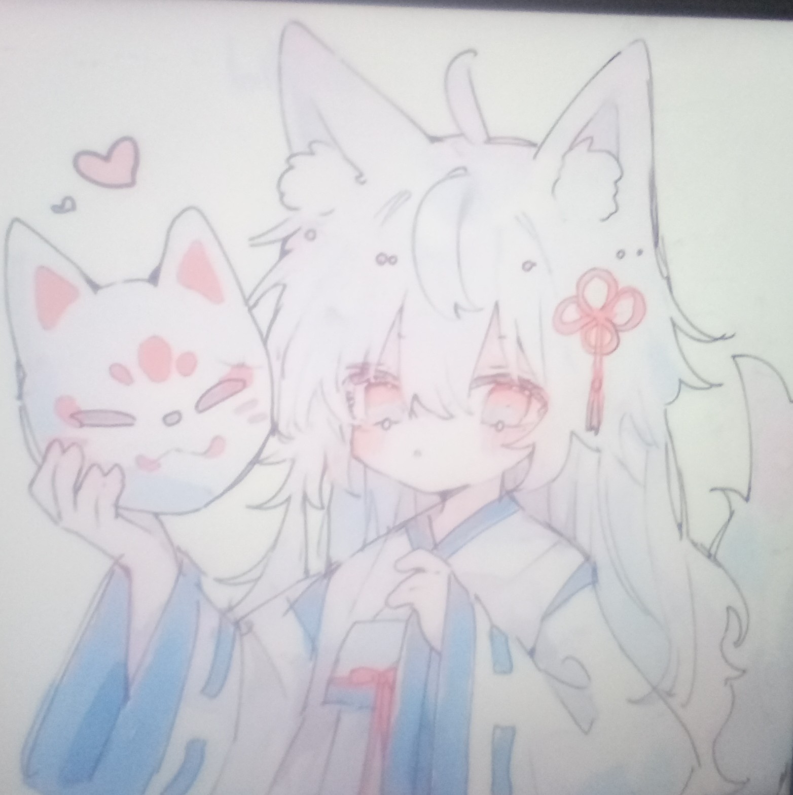 一抹淡然,一缕温婉,便在这烟雨朦胧中缓雨拟人oc人物绘画旗袍古风江南