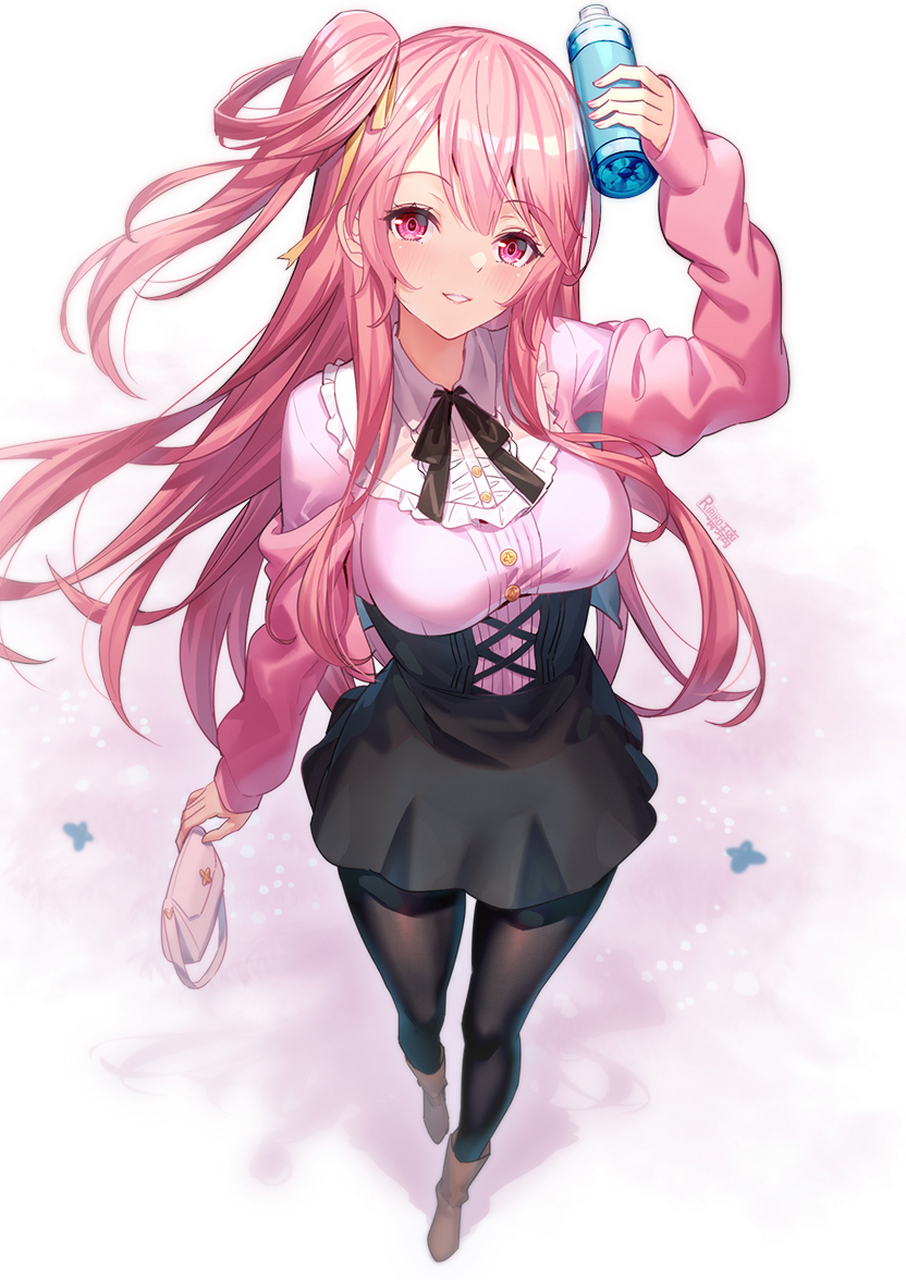 二次元# 粉毛美少女,作者:ririko