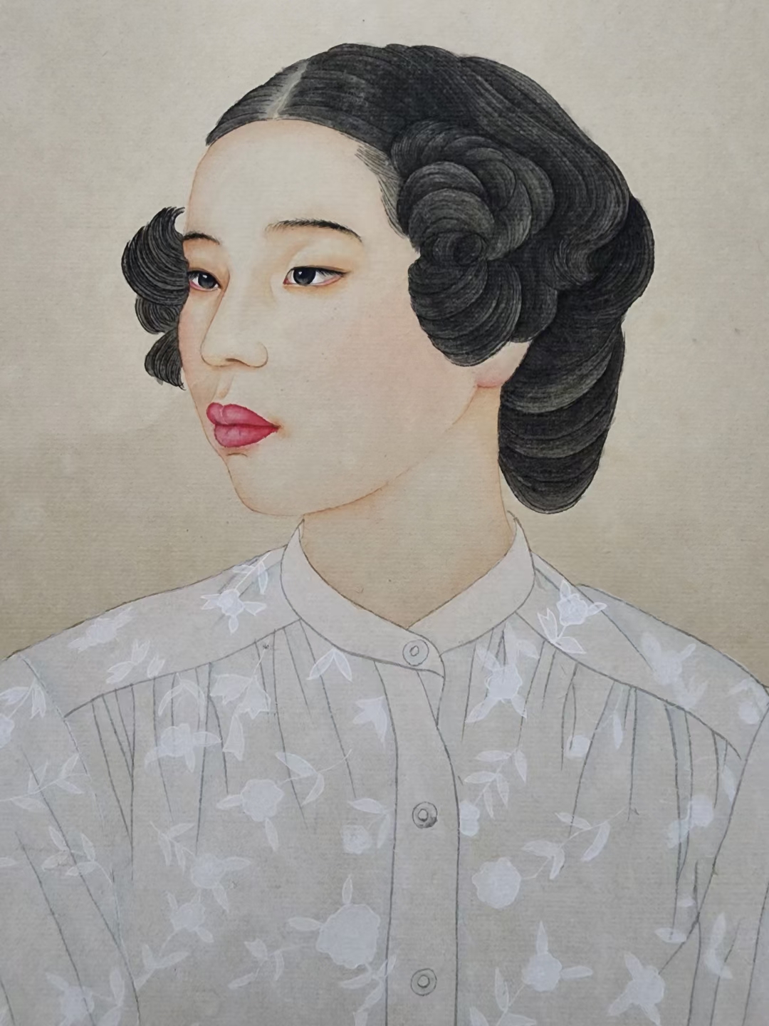 精品收藏 何家英 人物图立轴   画心尺寸66*39 5cm