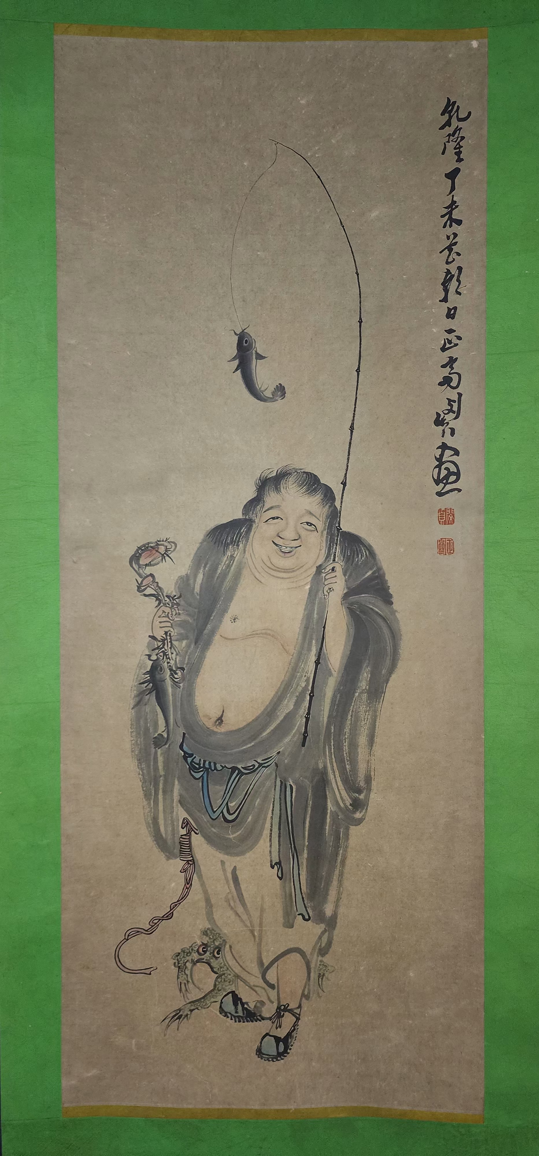精品收藏 清 闵贞 人物图立轴 纸本. 画心尺寸137×54.5cm.