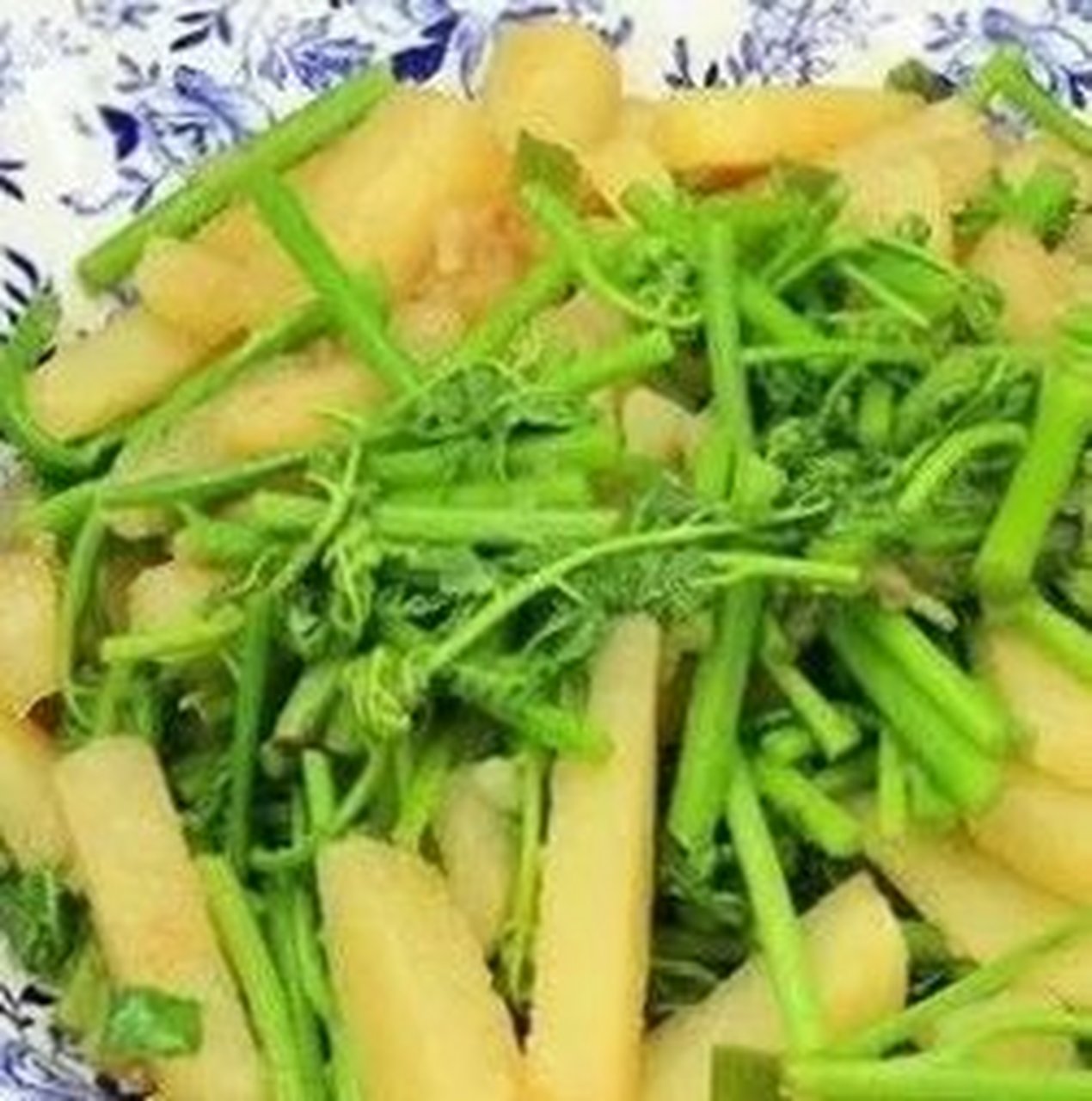 蕨菜炖土豆#15天动态萌新养成计划-材 料-蕨菜150克,土豆2个