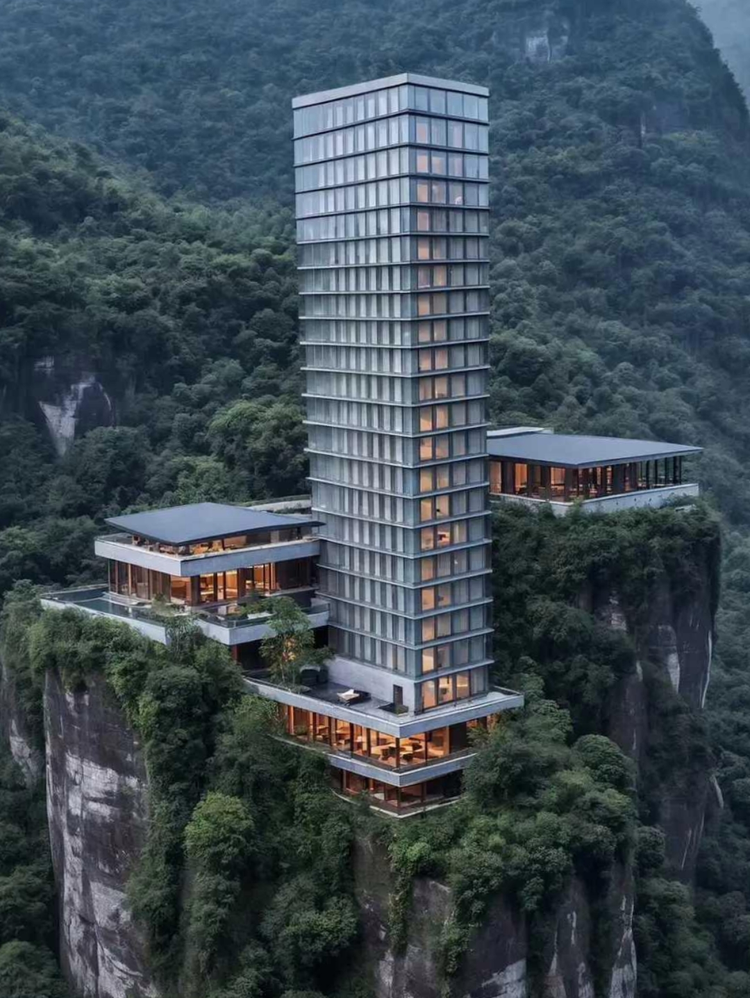 悬崖上的酒店你敢住吗?不要钱的那种.