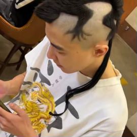 胆子小的还不敢看呢,壁虎发型的特点在与立体酷炫整体像个壁虎让头发