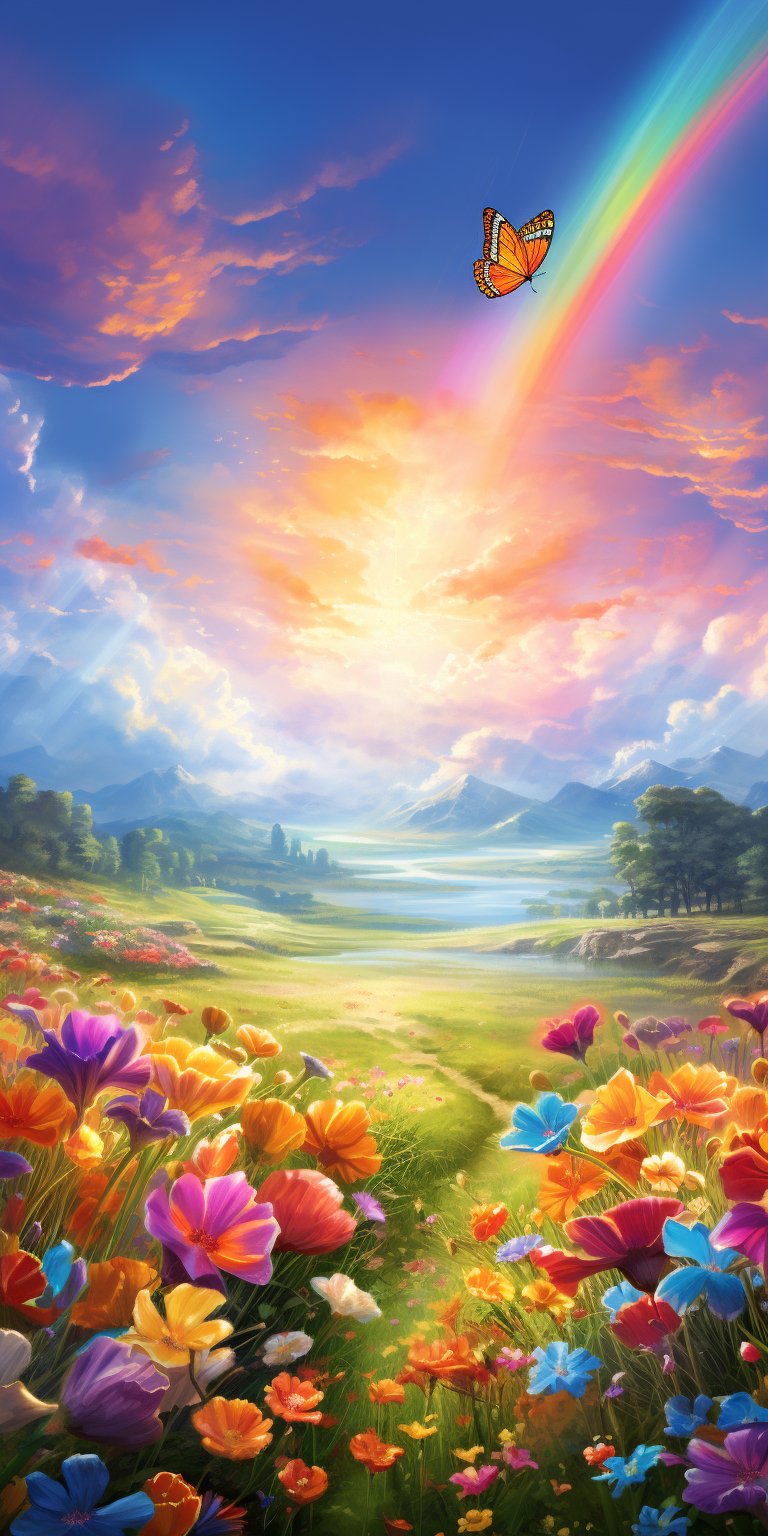 99探秘彩虹秘境96:遇见蝴蝶翩翩的仙境  03在这幅彩色的风景画