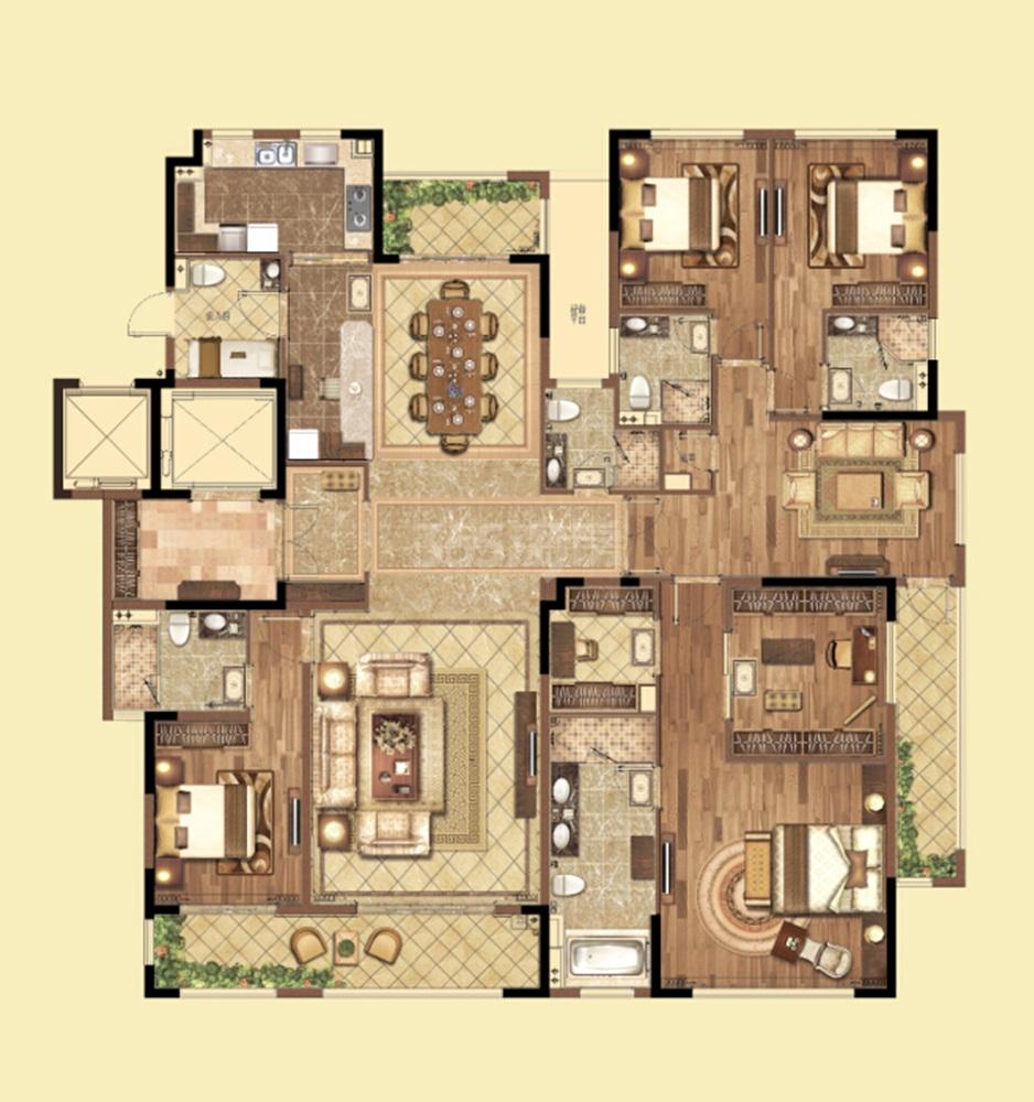 8㎡的户型,卫生间全部都是明卫,整个房子展现出了非同凡响的设计感