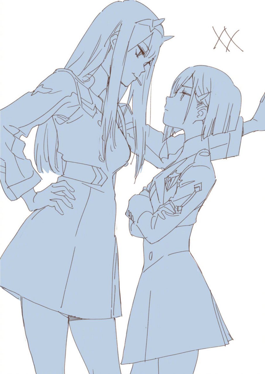 「darling in the franxx」动画监督·锦织敦史 最新绘制的 02 & 15