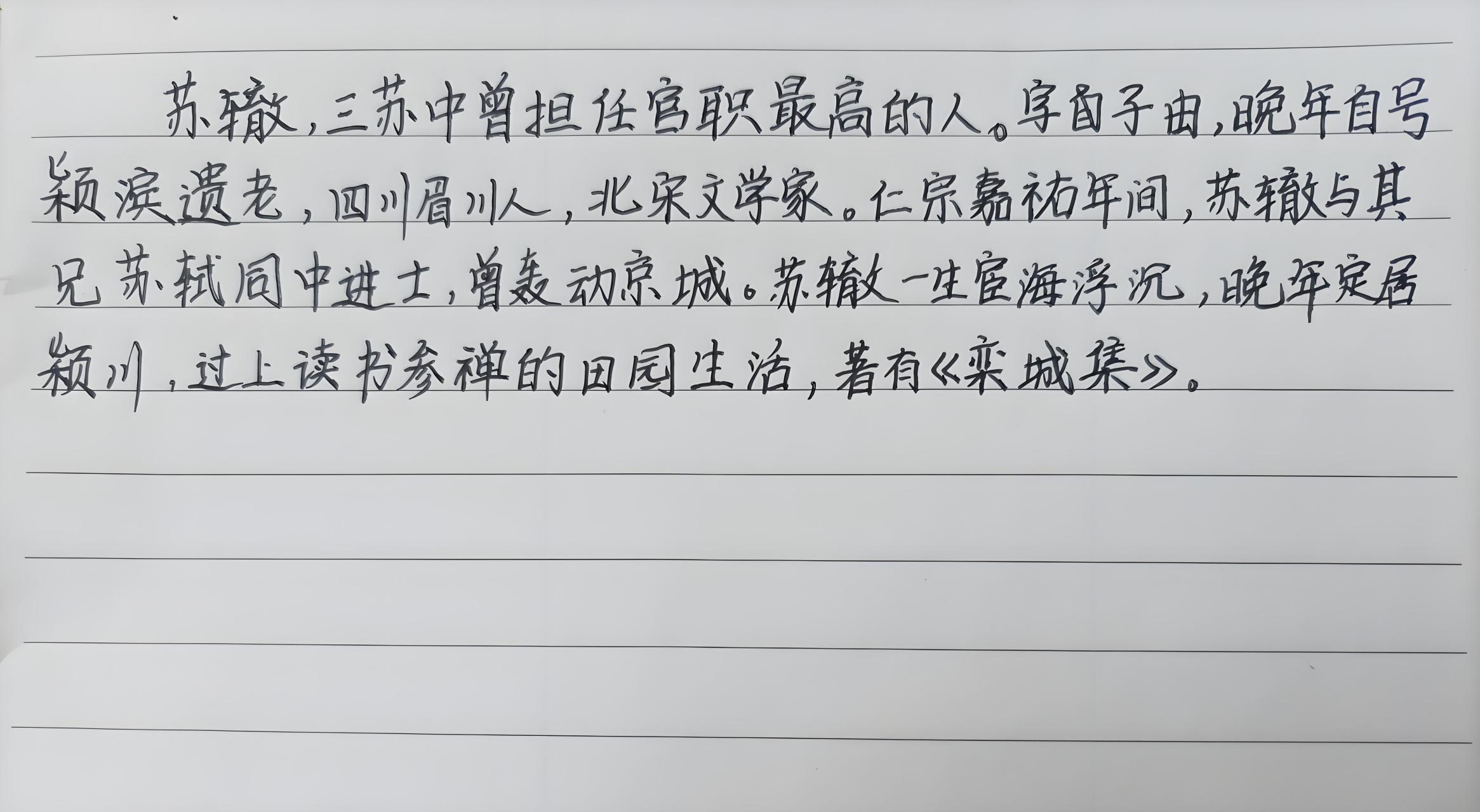 仁宗嘉佑二年,苏辙与其兄苏轼同中进士,轰动京城