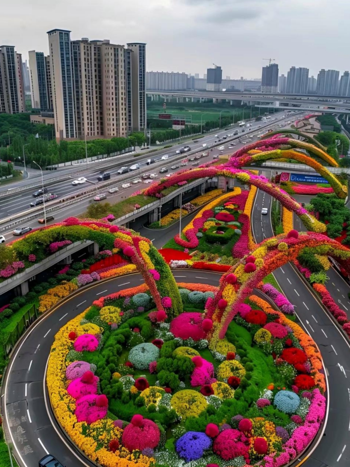 节前,市政园林部门大力打造城市景观大道,给城市穿上了靓丽的衣裳车 