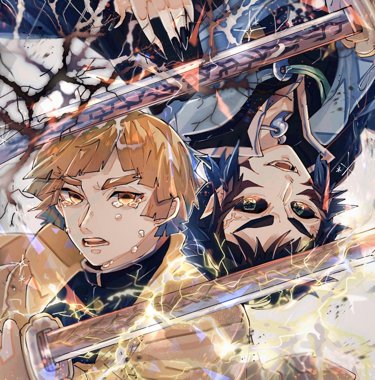 善逸:是你害死了师傅? 狯岳:不.是你才对.#鬼灭之刃