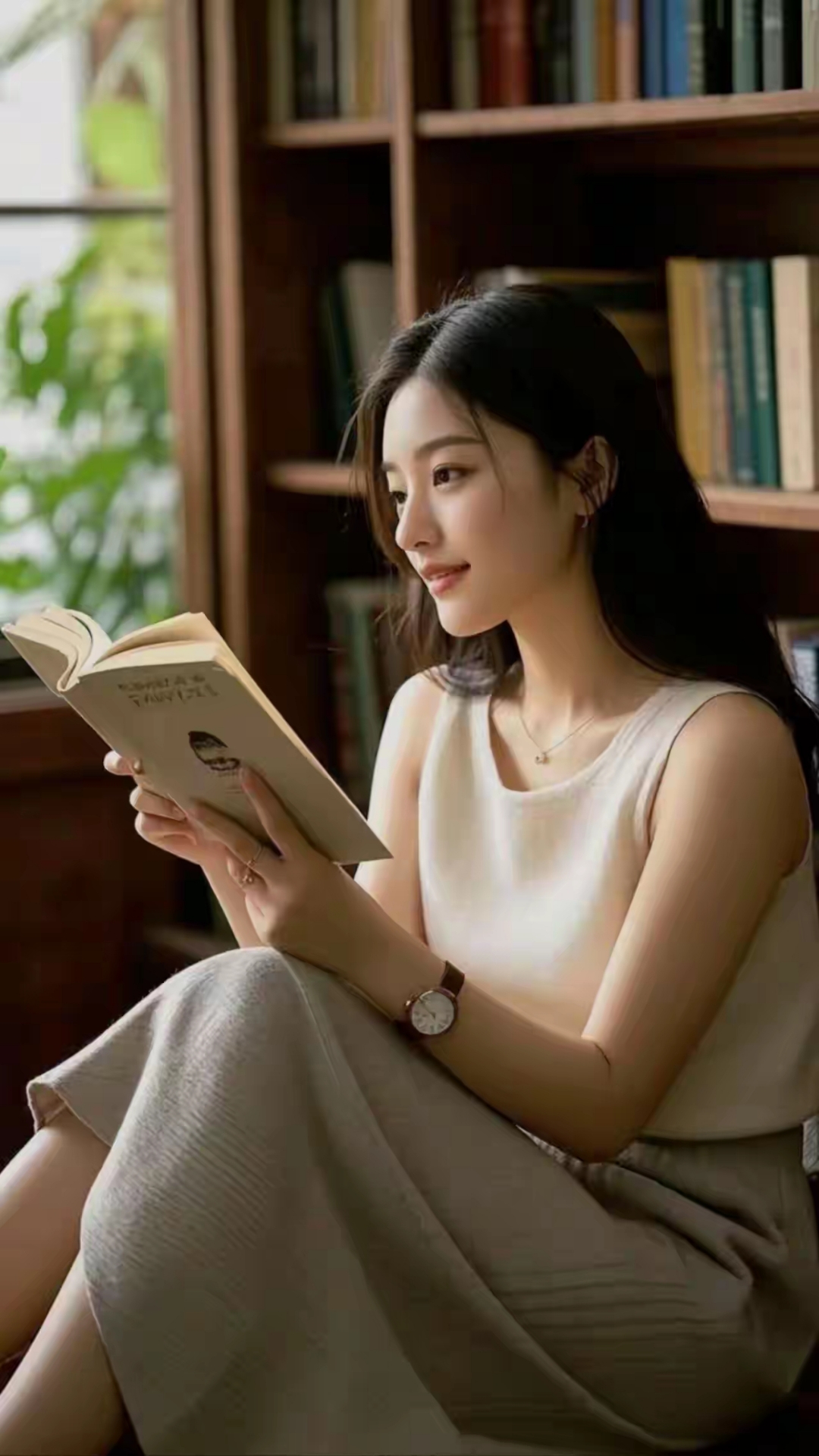 周围书架林立,只有翻书声轻轻响起,这惬意的读书时光,真让人陶醉