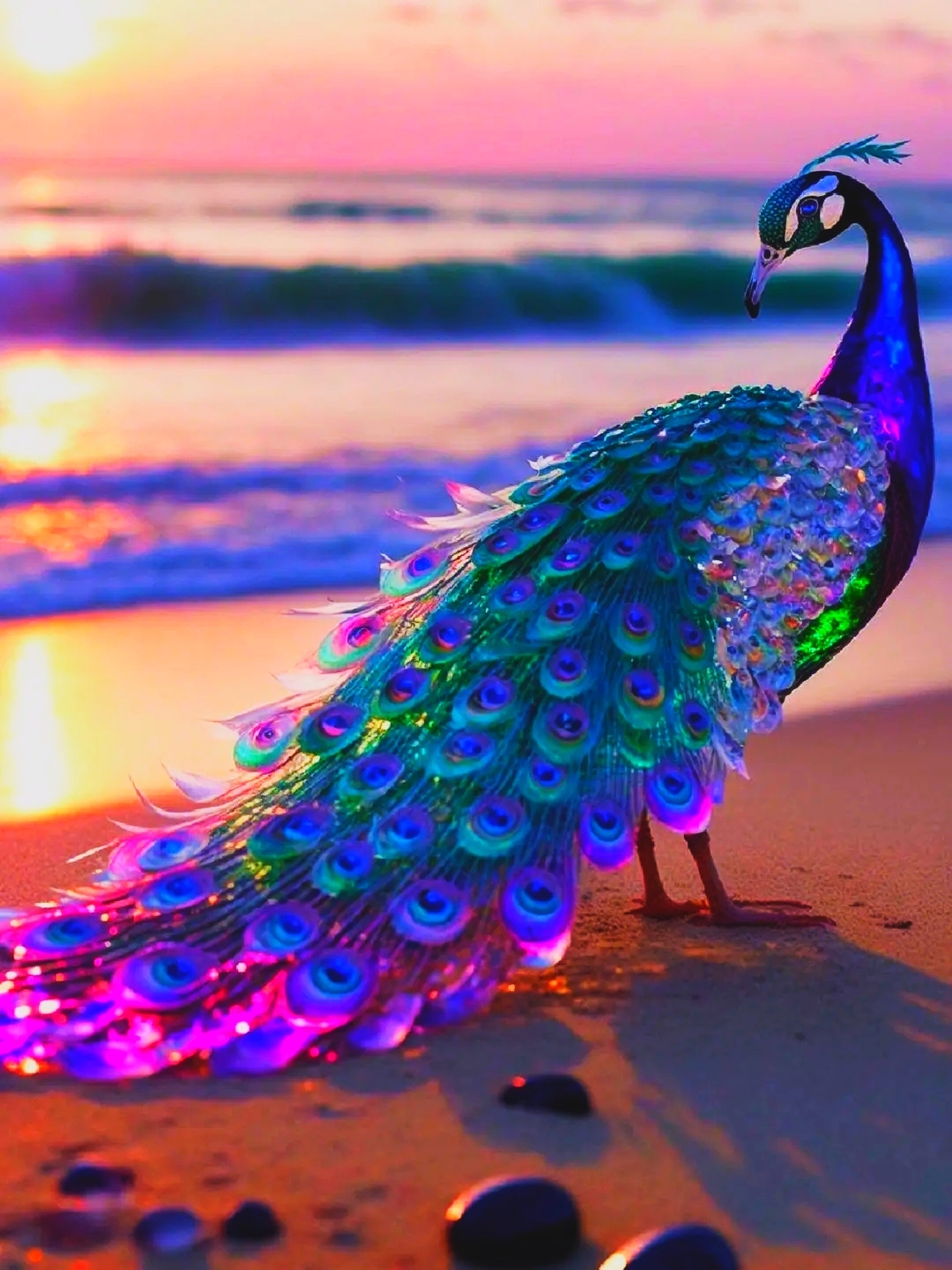 孔雀习习毛~ 紫孔雀