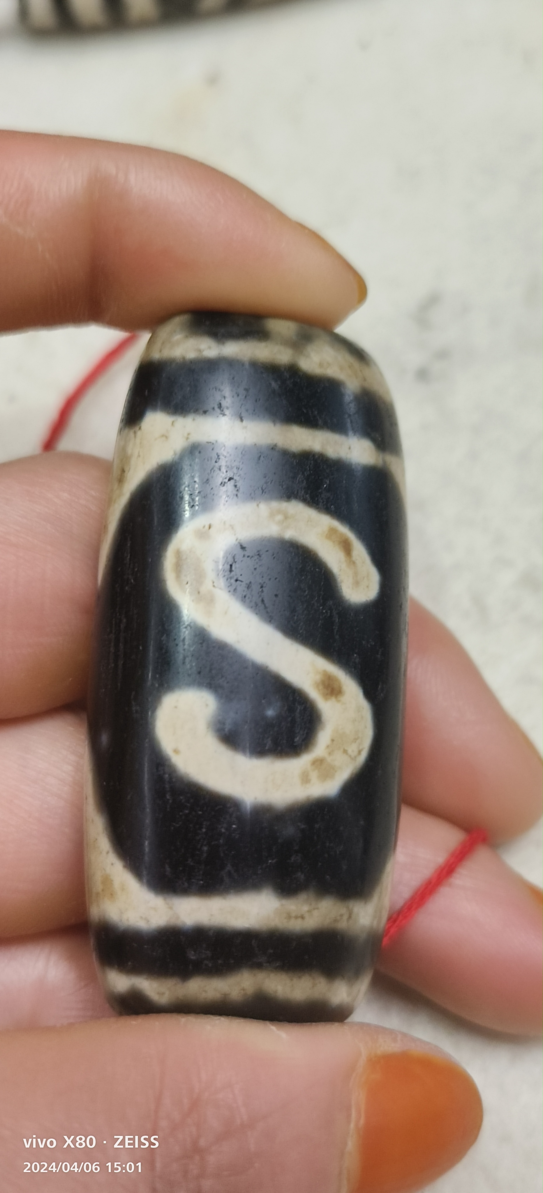 千年至纯老天珠,金钱勾