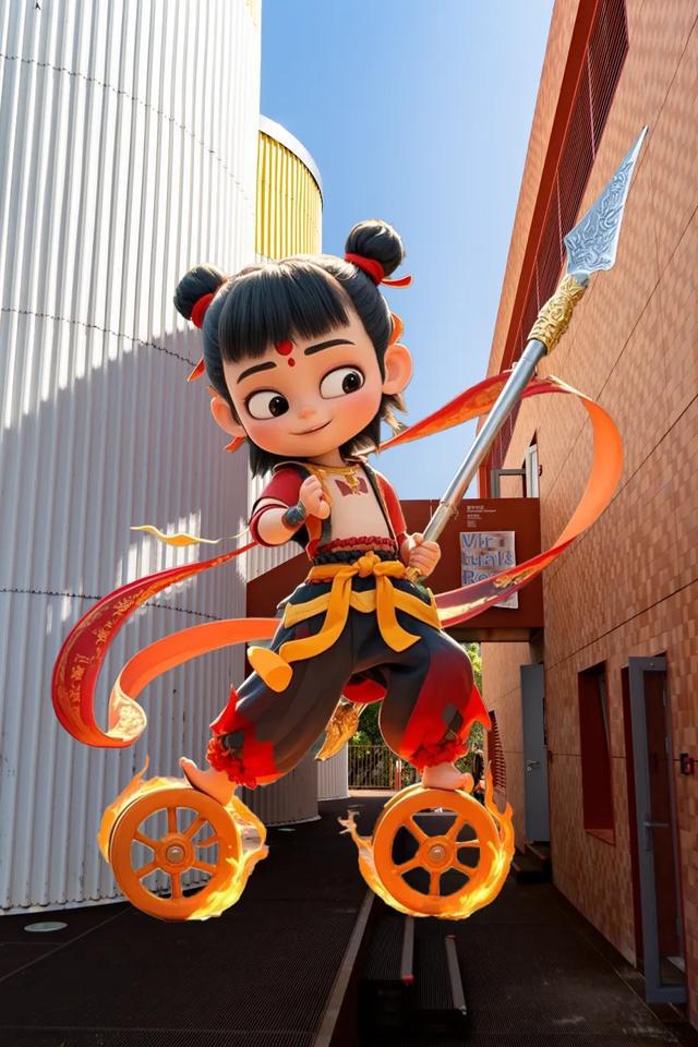 都有两副风火轮,那个哪吒闹海,这个拿抓翻土,那个哪吒靠激怒,这个拿抓