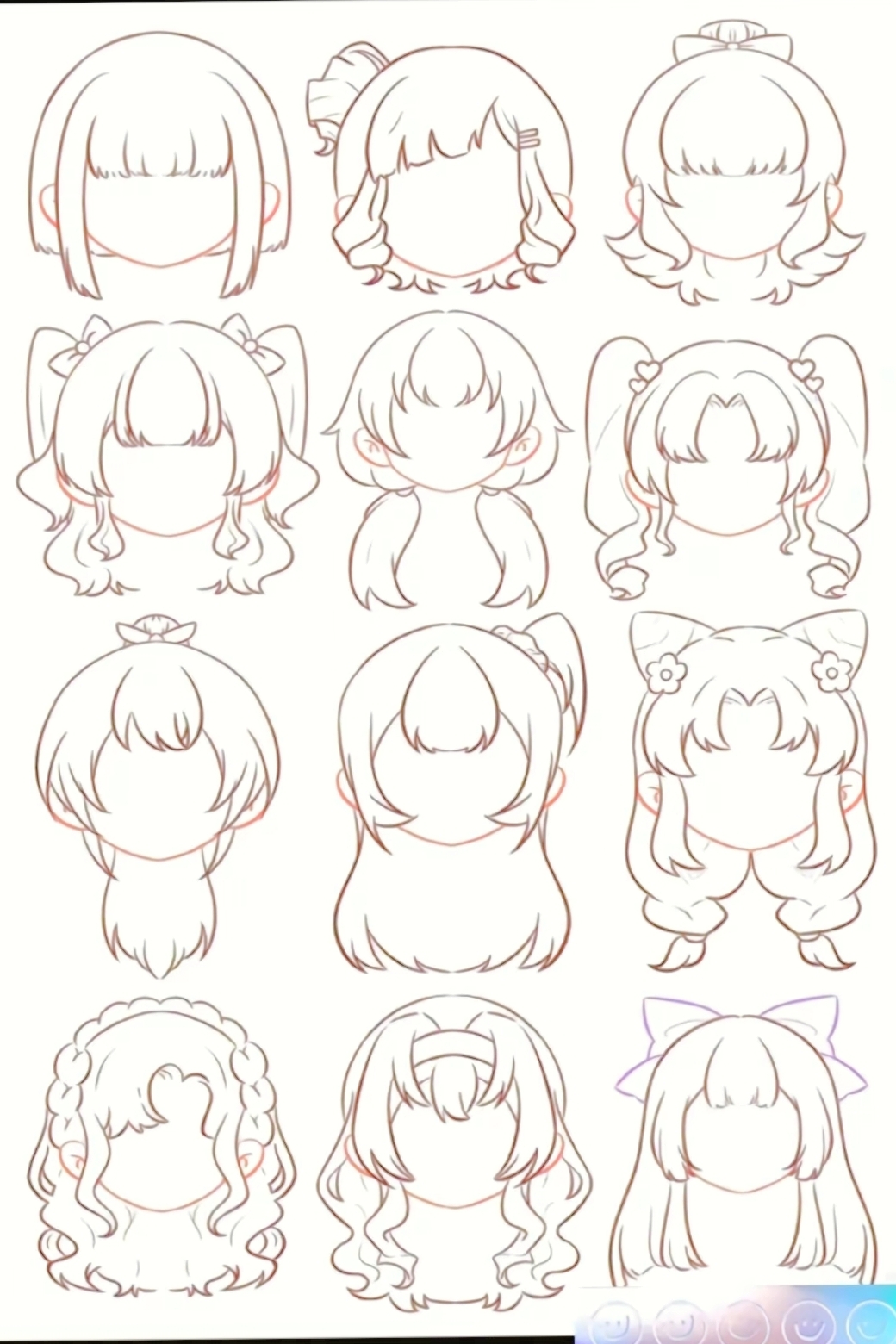 闲着没事,自己画的,已经帮你们整理好眼睛和头发了,照着画,绝绝子(づ