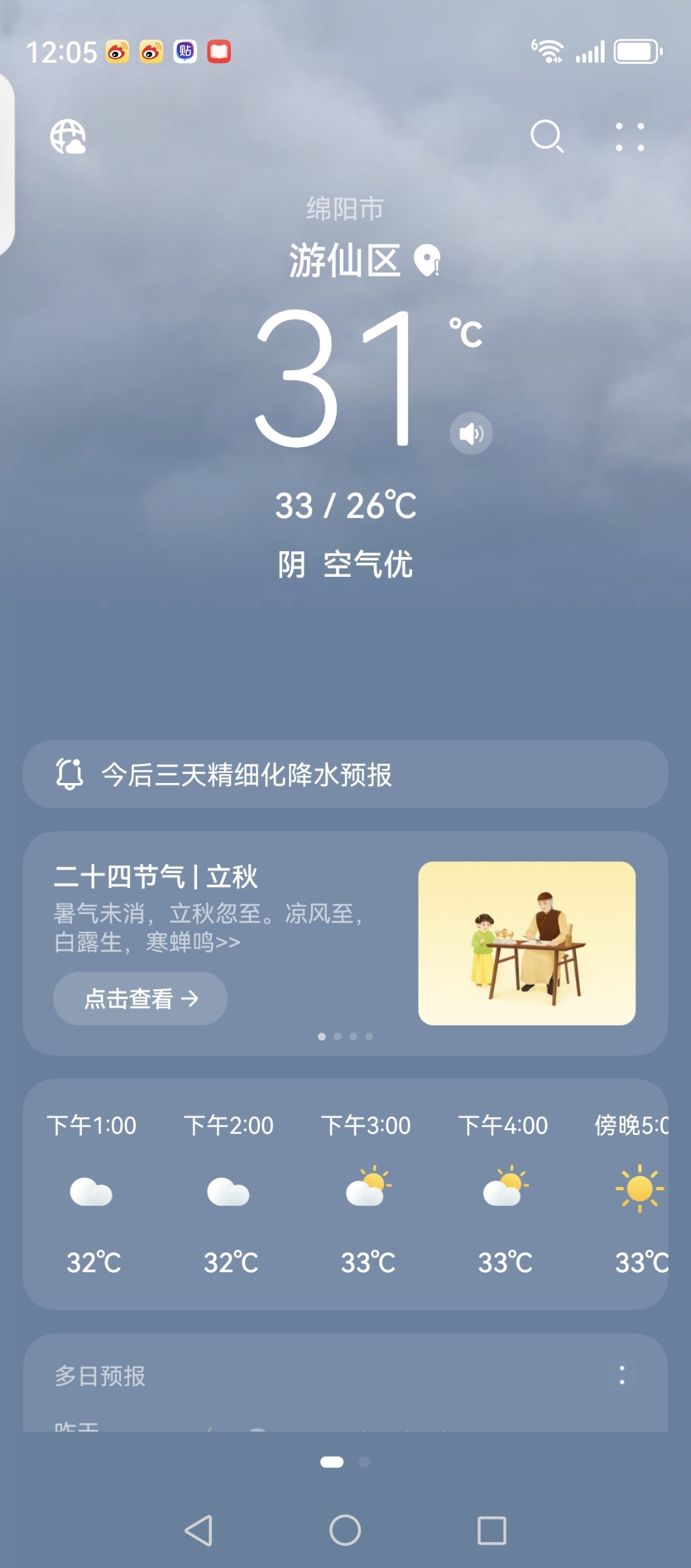 天气绵阳预报今日情况