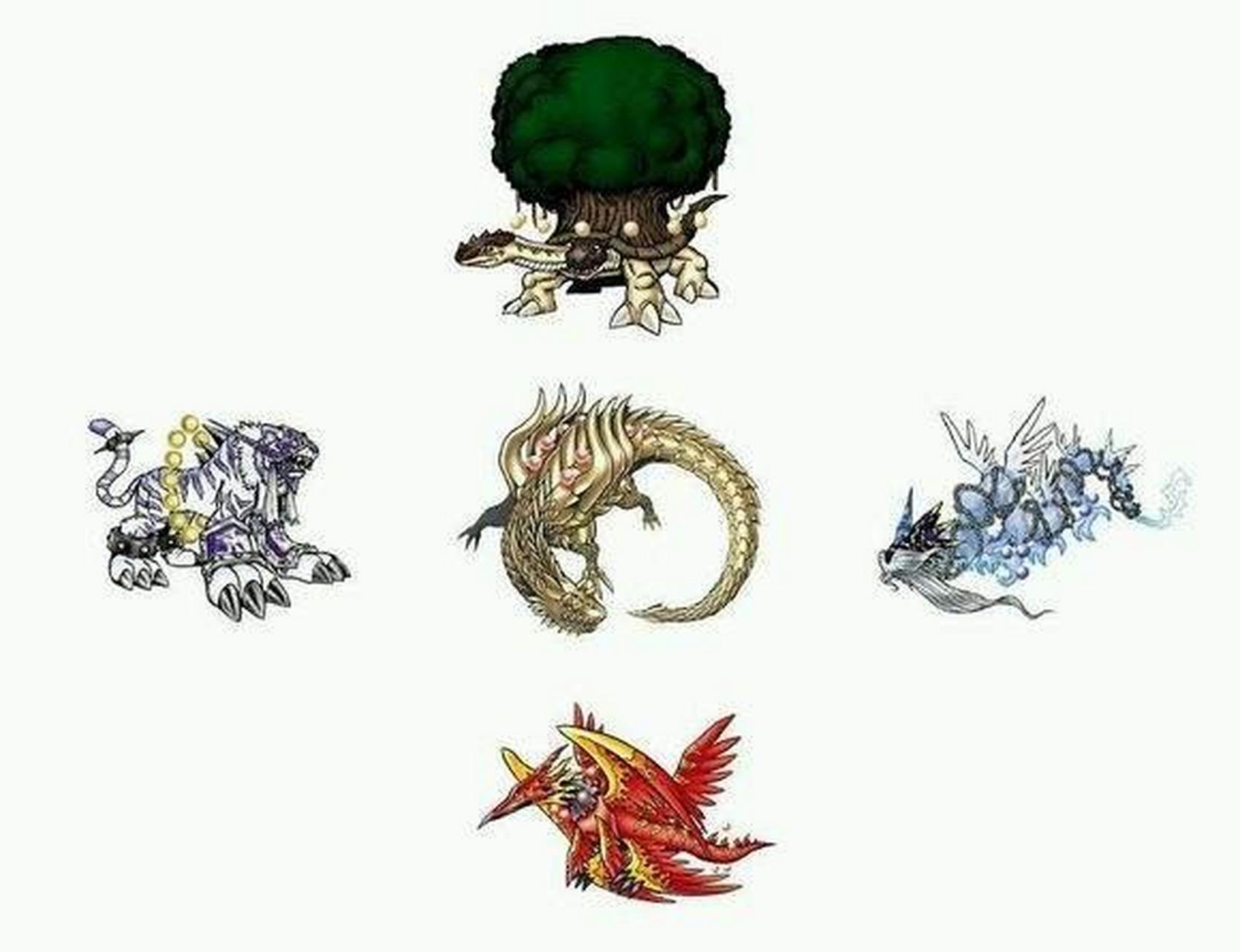 数码宝贝中的四圣兽,三大天使,七魔王.#数码宝贝