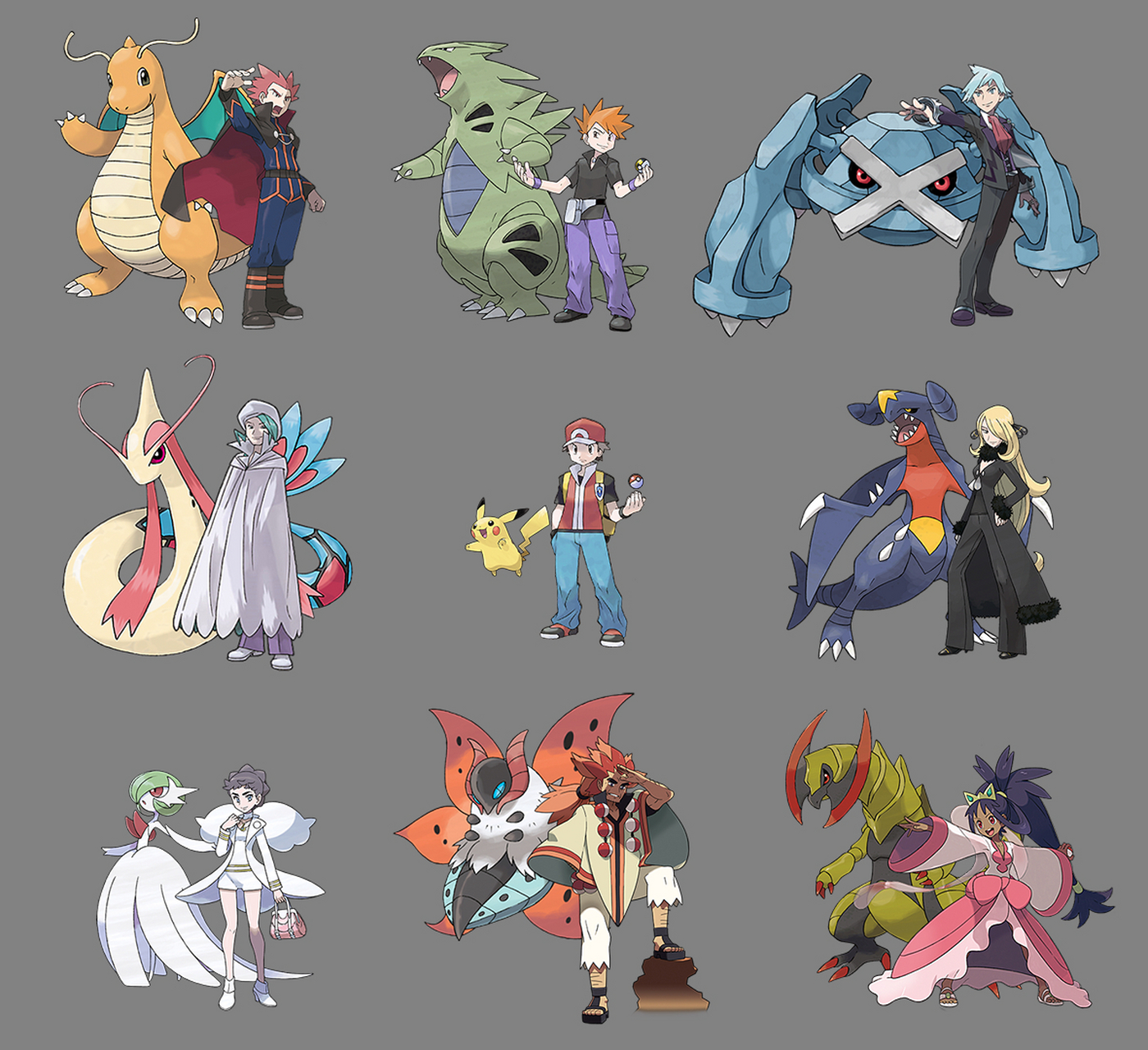 宝可梦冠军以及他们的代表搭档.[ok啊]