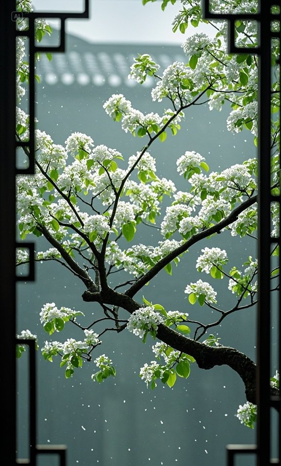 春日暖阳倾洒,花枝探入窗棂,在斑驳光影里,我枕着花