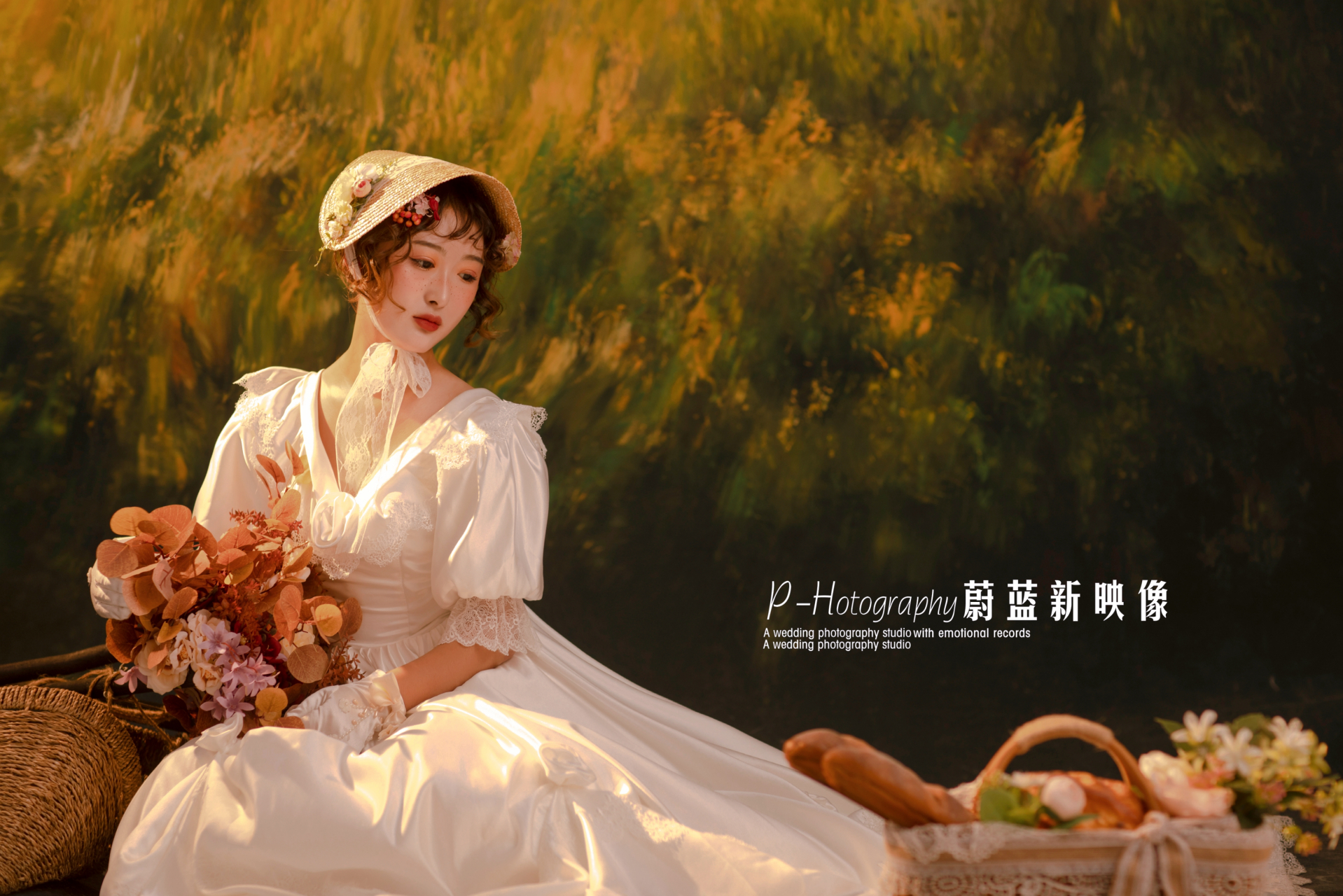 少女油画 我称这组照片为《莫奈少女》 油画背景里面的少女 仿佛在低