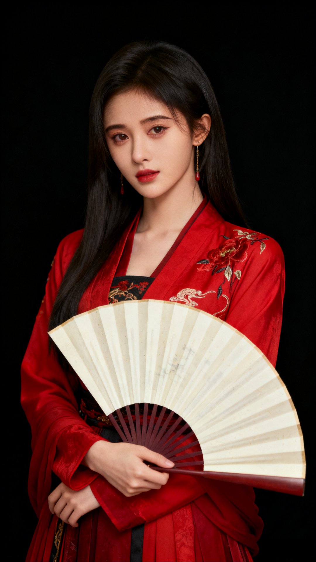 不同女明星穿红衣