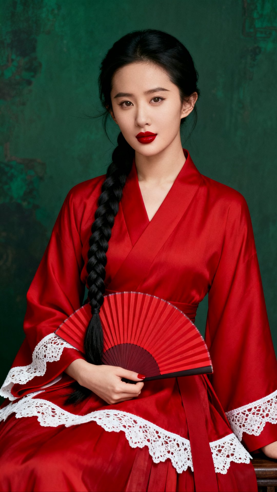 不同女明星穿红衣