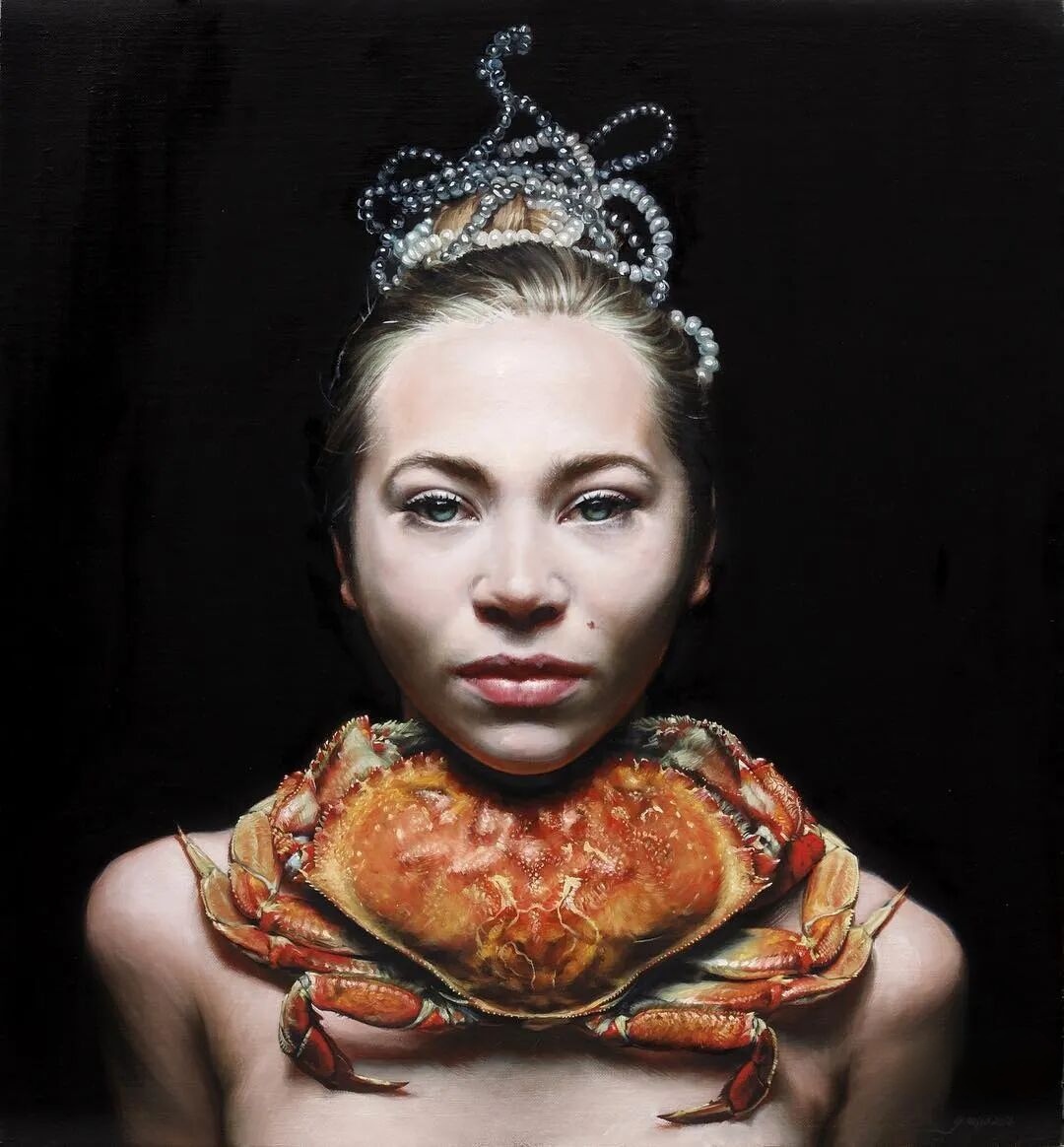 这是画家维克托·格拉索(victor grasso)的超现实主义肖像作品,核心