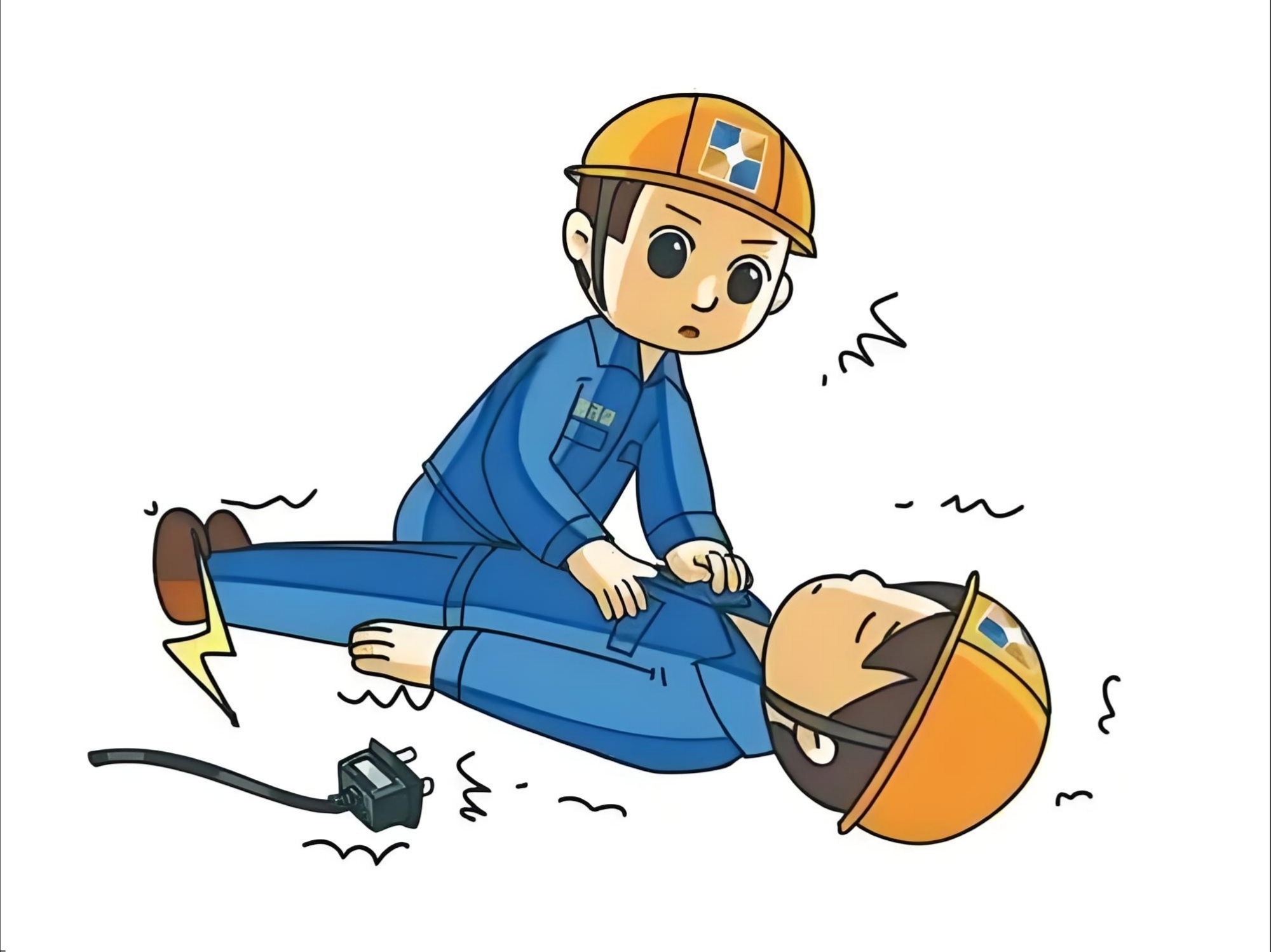 塑料)包裹,耐压等级应达工作电压 触电 卡通触电 动画发生电气安全